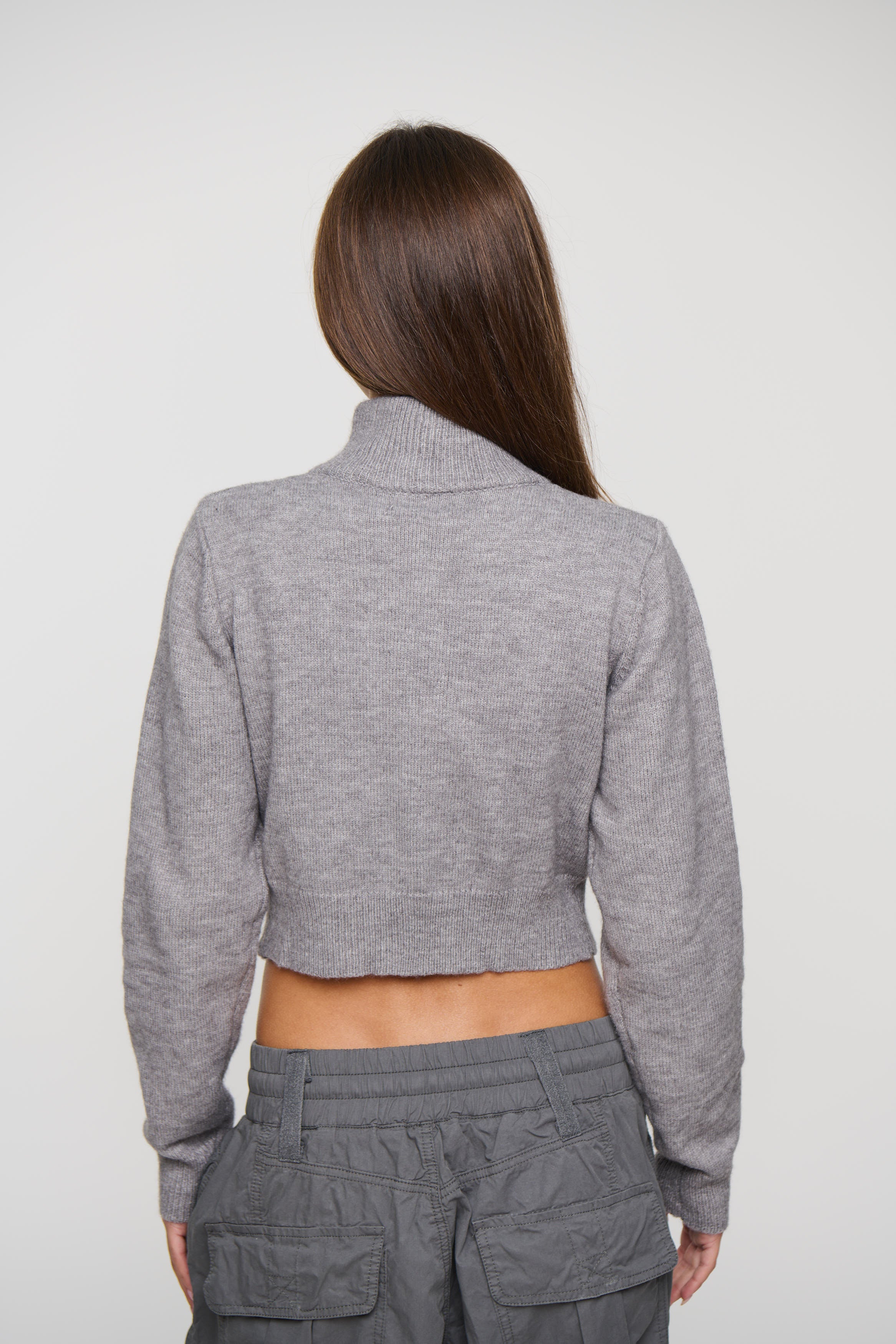 Vine Zip Up Knit Dark Grey