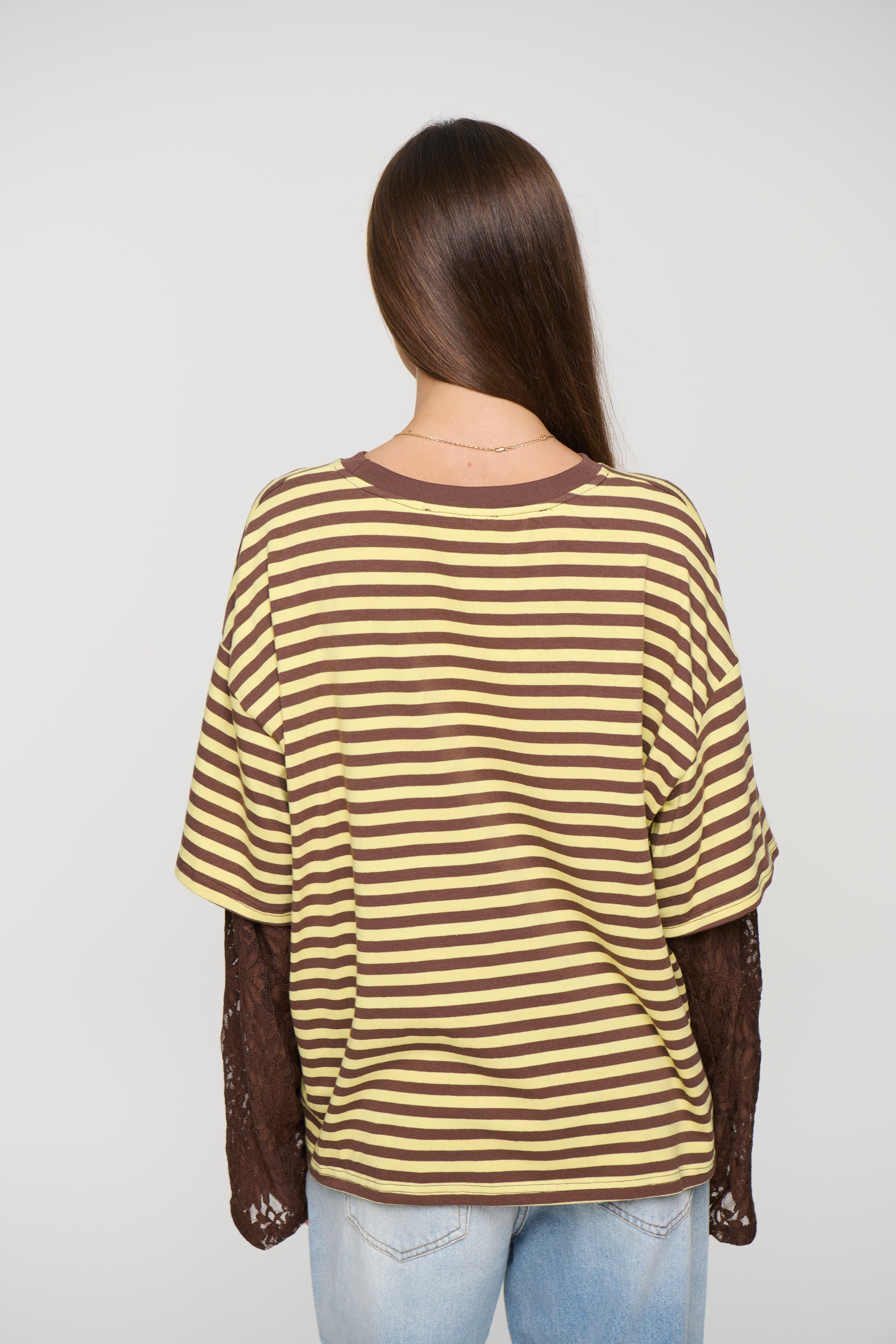 Rommy Lace Tee Honey Stripe