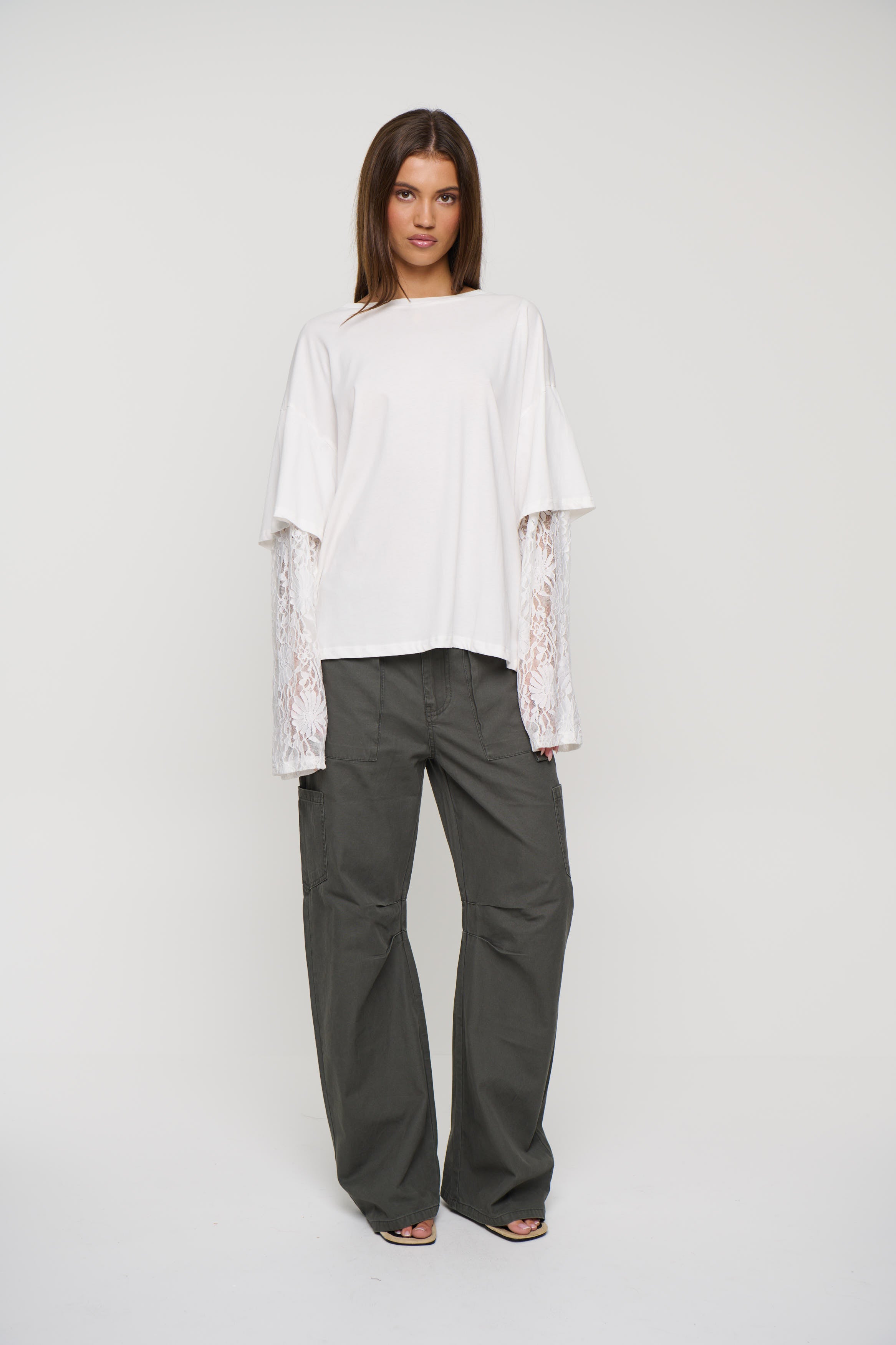 Rommy Lace Tee White