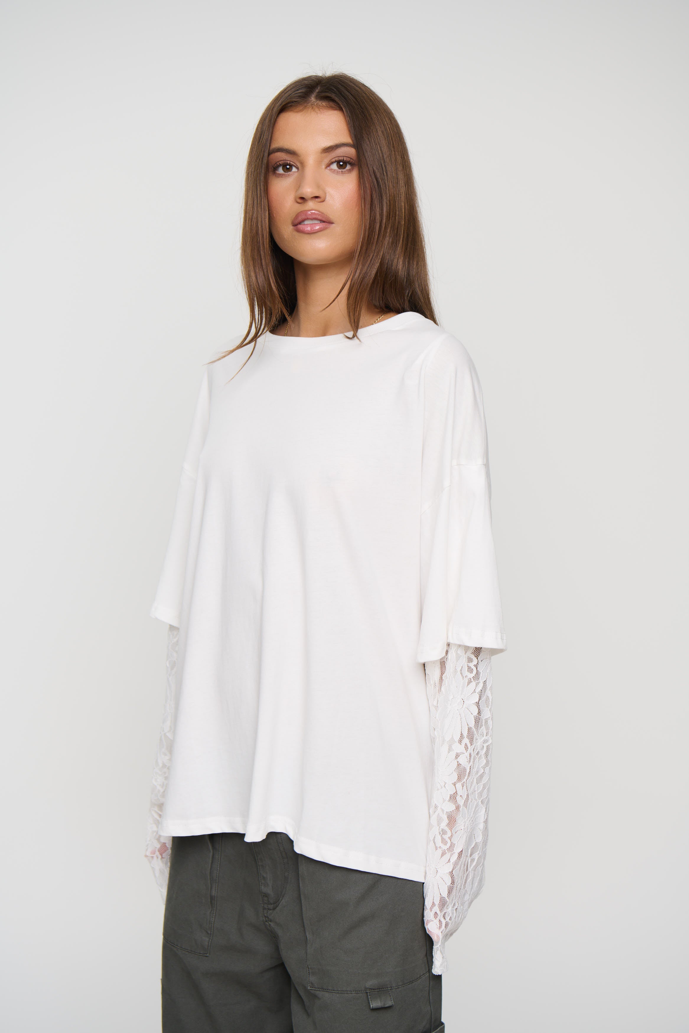 Rommy Lace Tee White