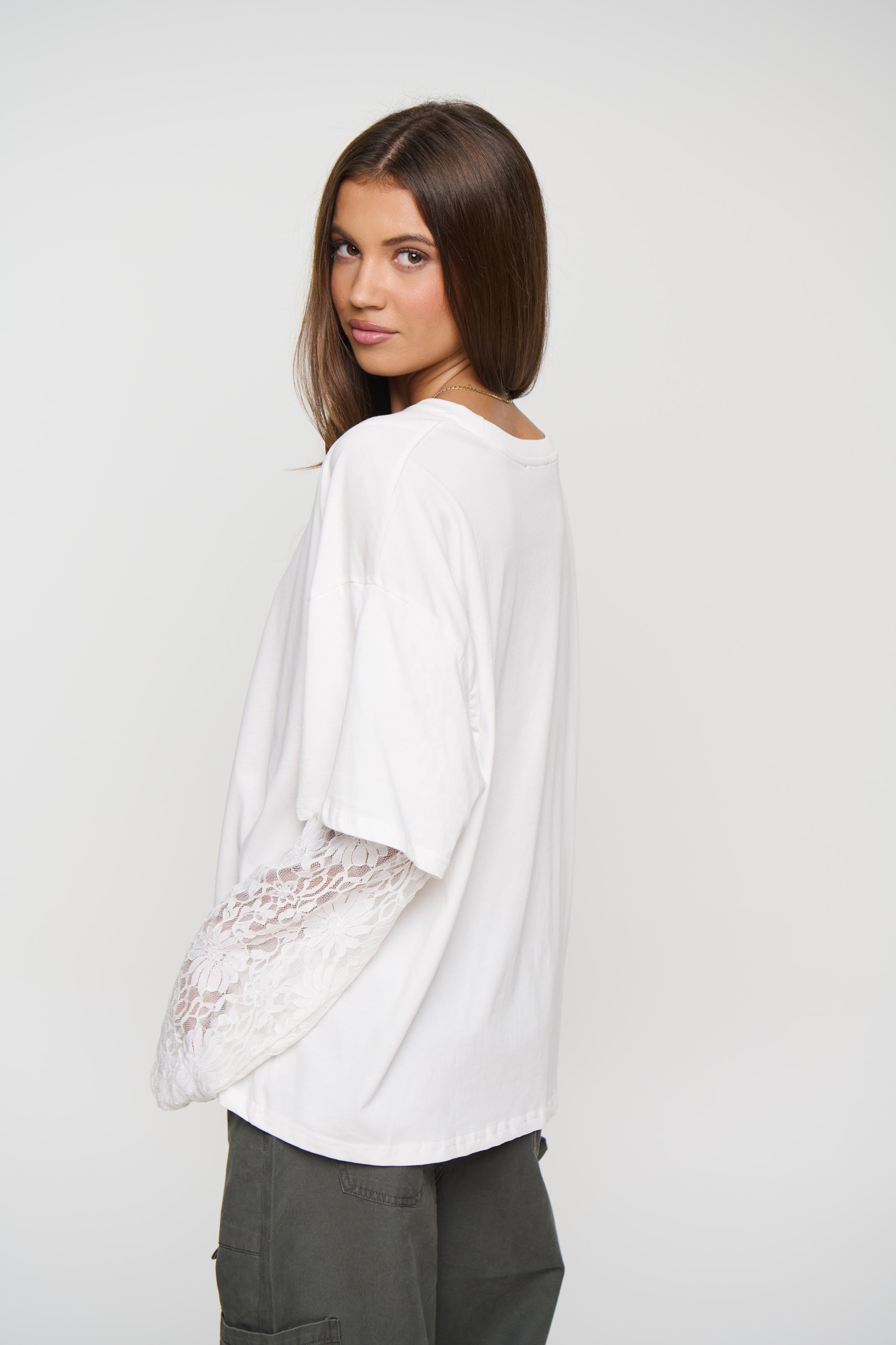 Rommy Lace Tee White