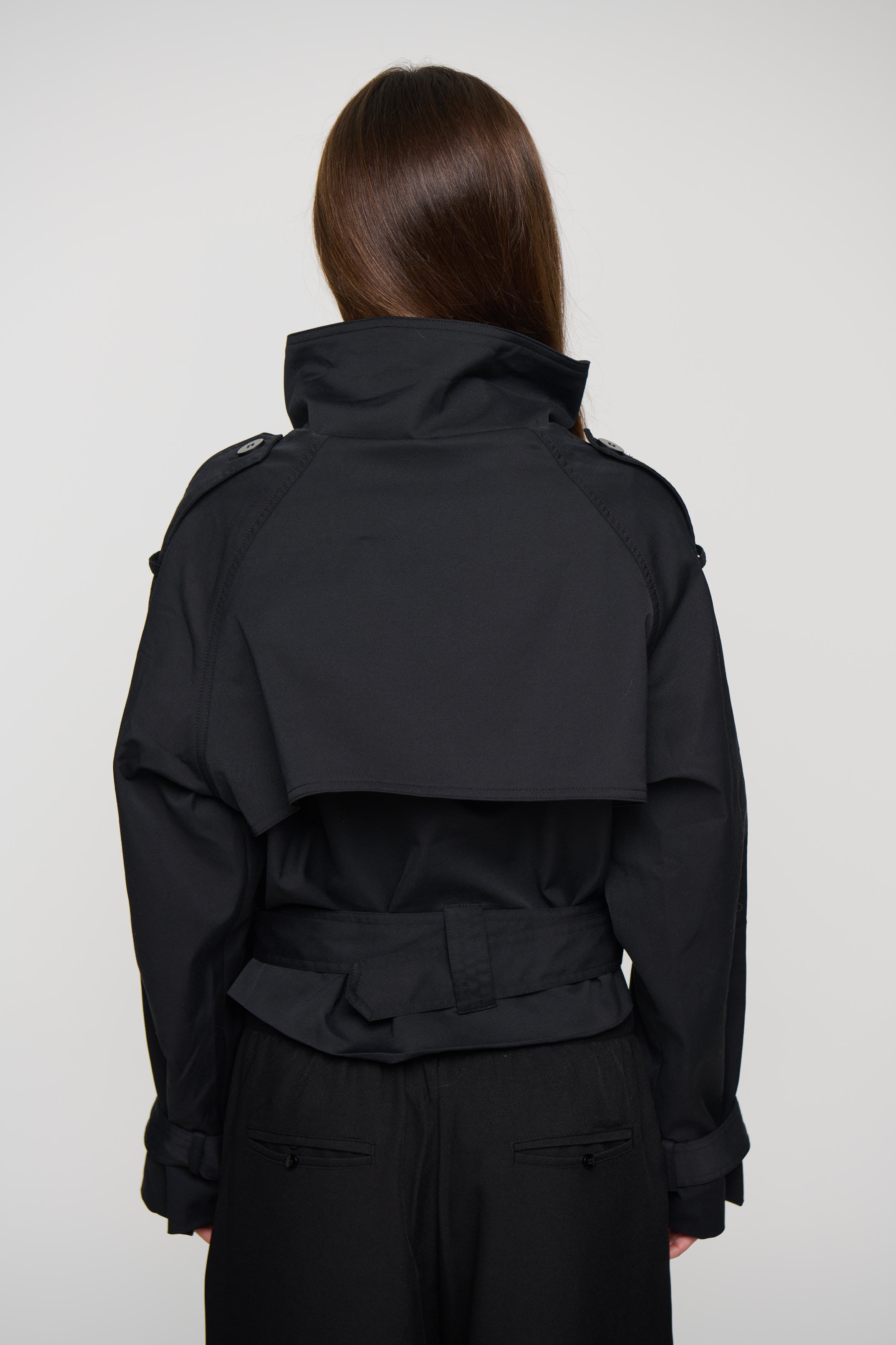 Blanc Cropped Trench Noir
