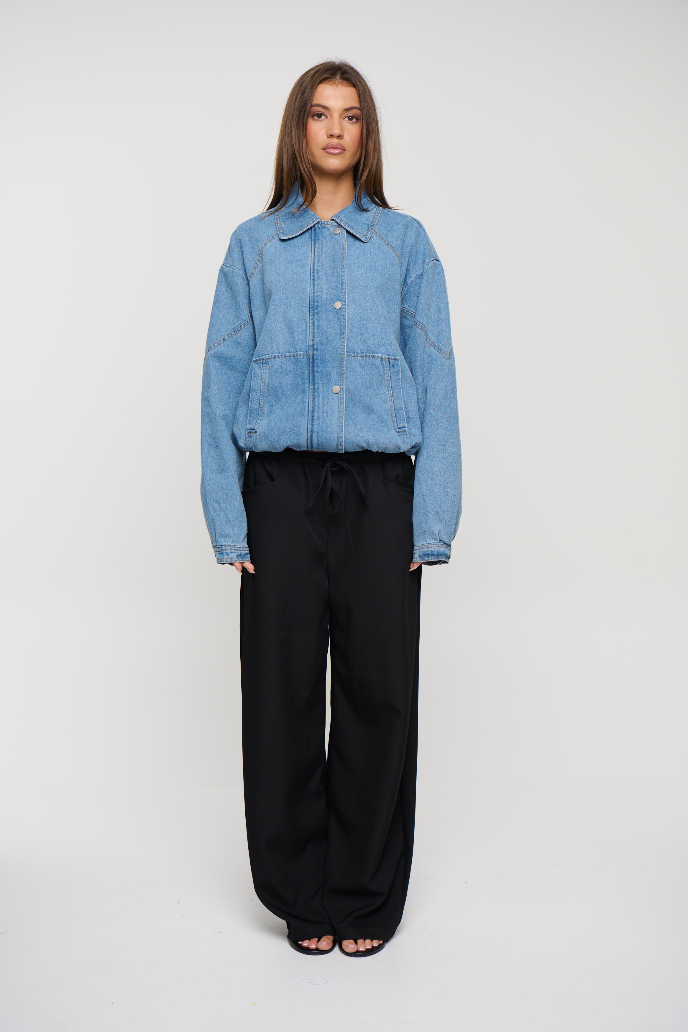 Jorja Denim Bomber Jacket Blue
