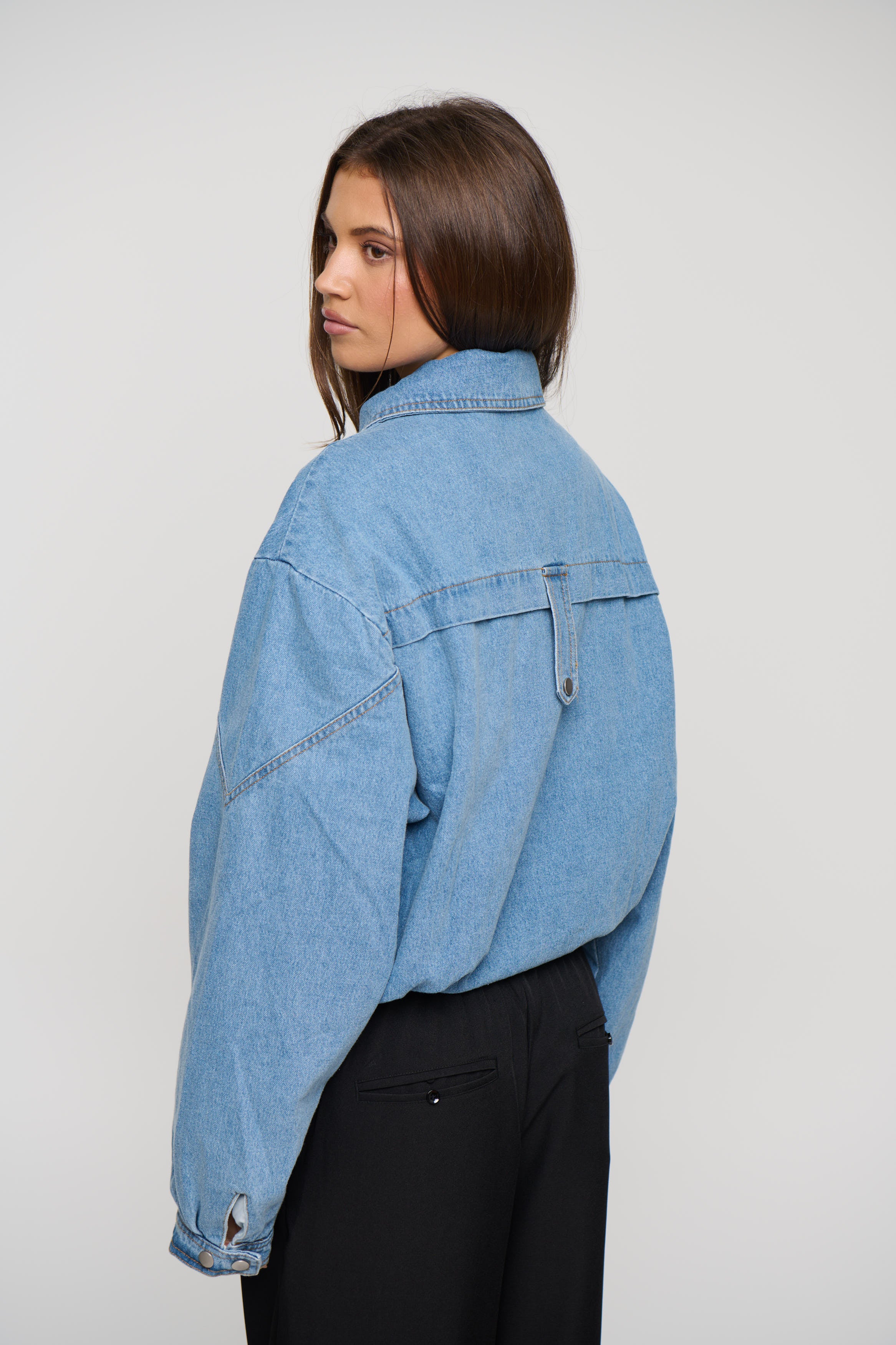 Jorja Denim Bomber Jacket Blue