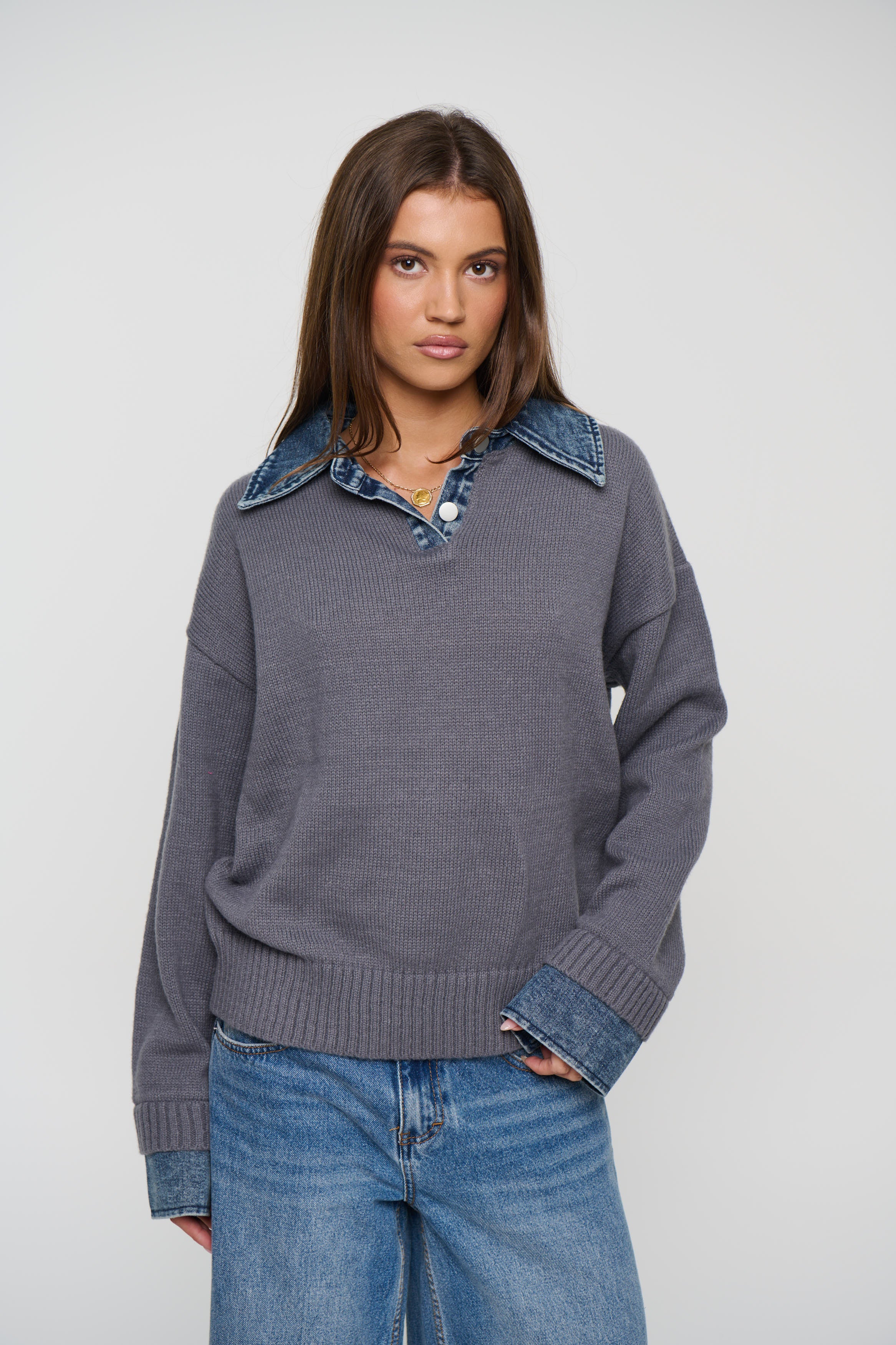 Marita Knit Jumper Charcoal