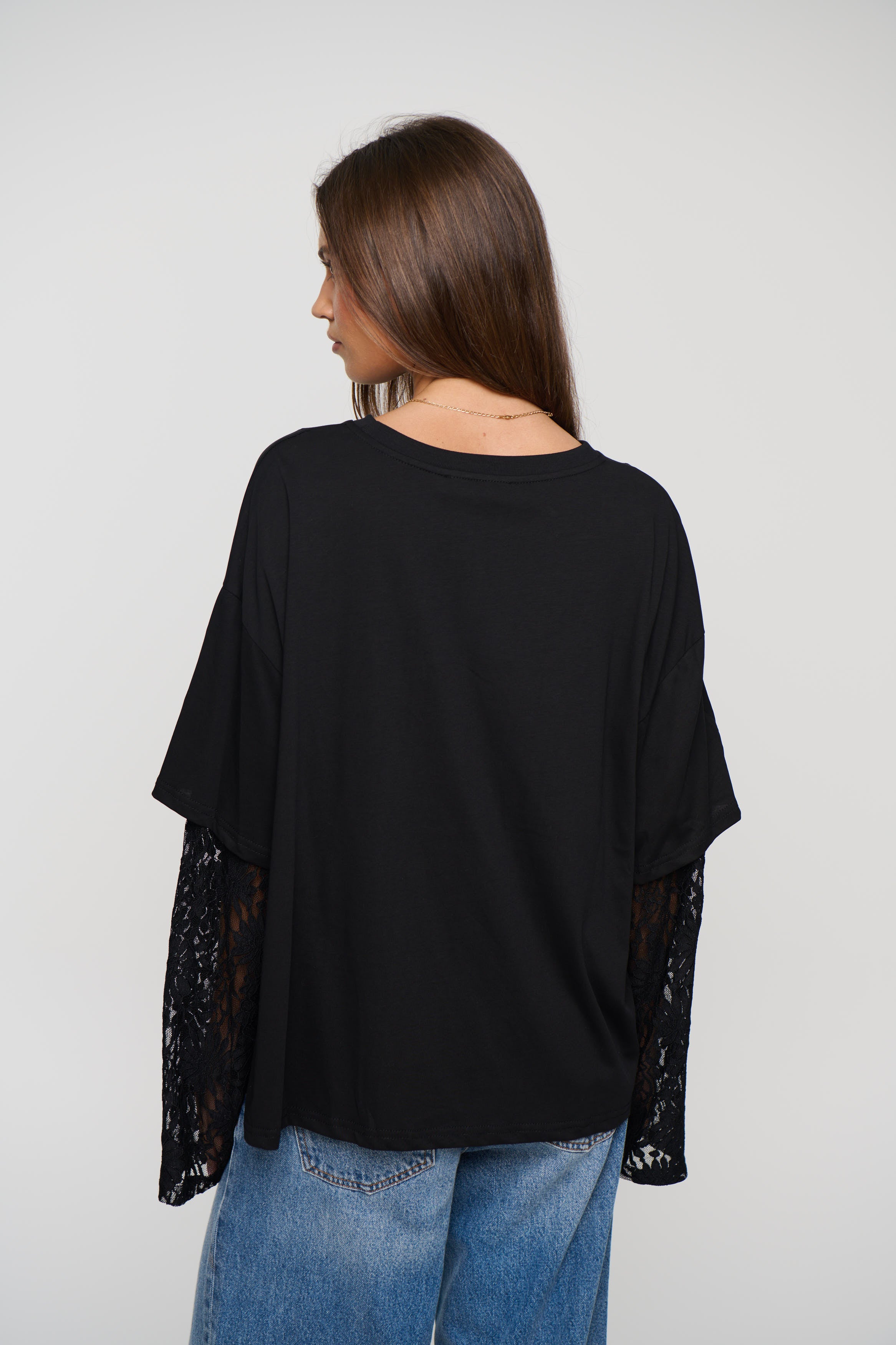 Rommy Lace Tee Black