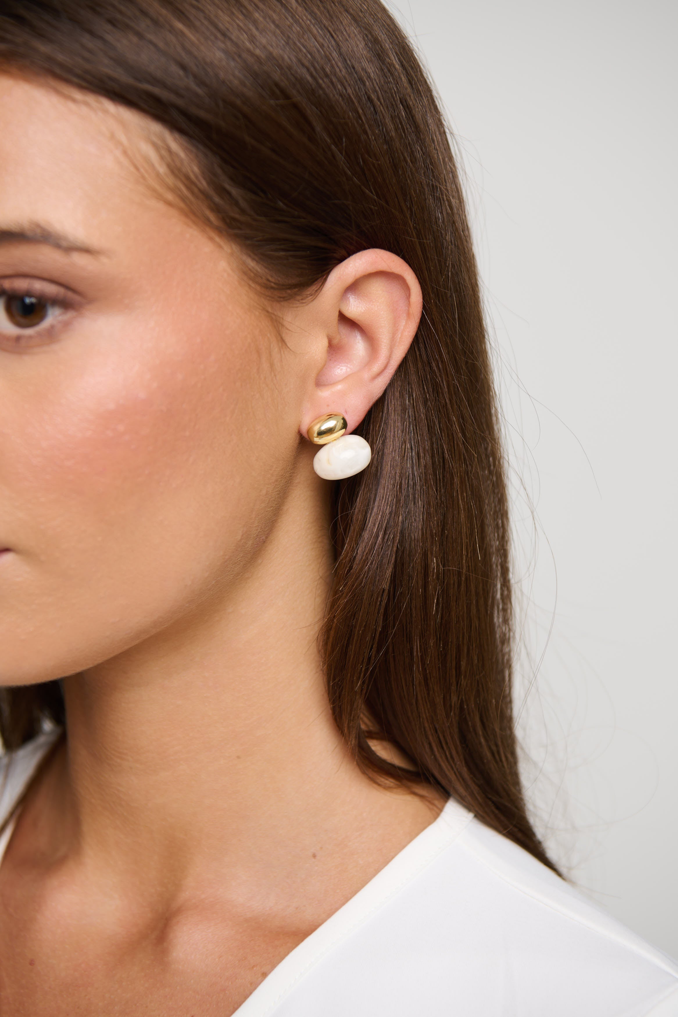 Resin Statement Earring Cream