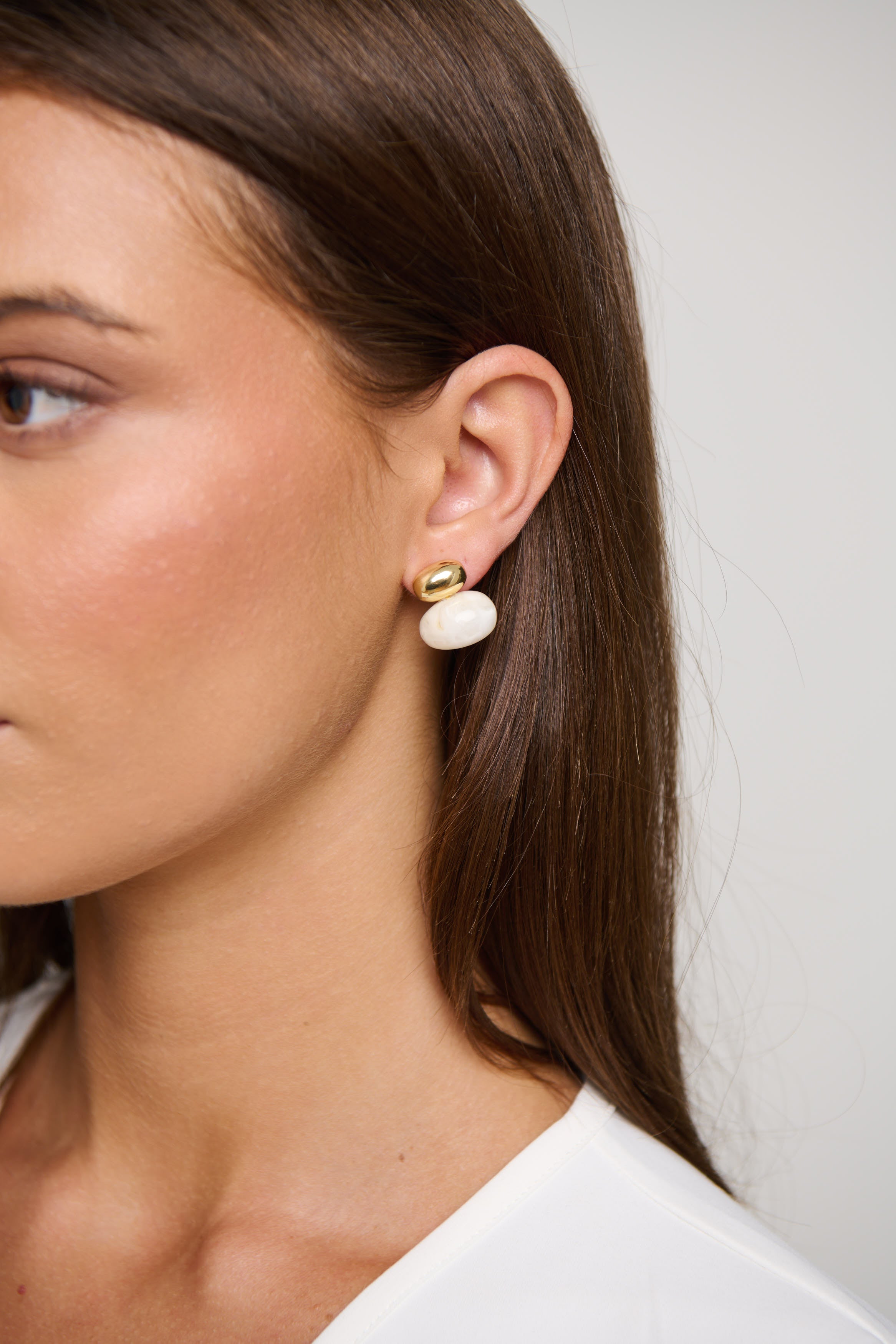 Resin Statement Earring Cream