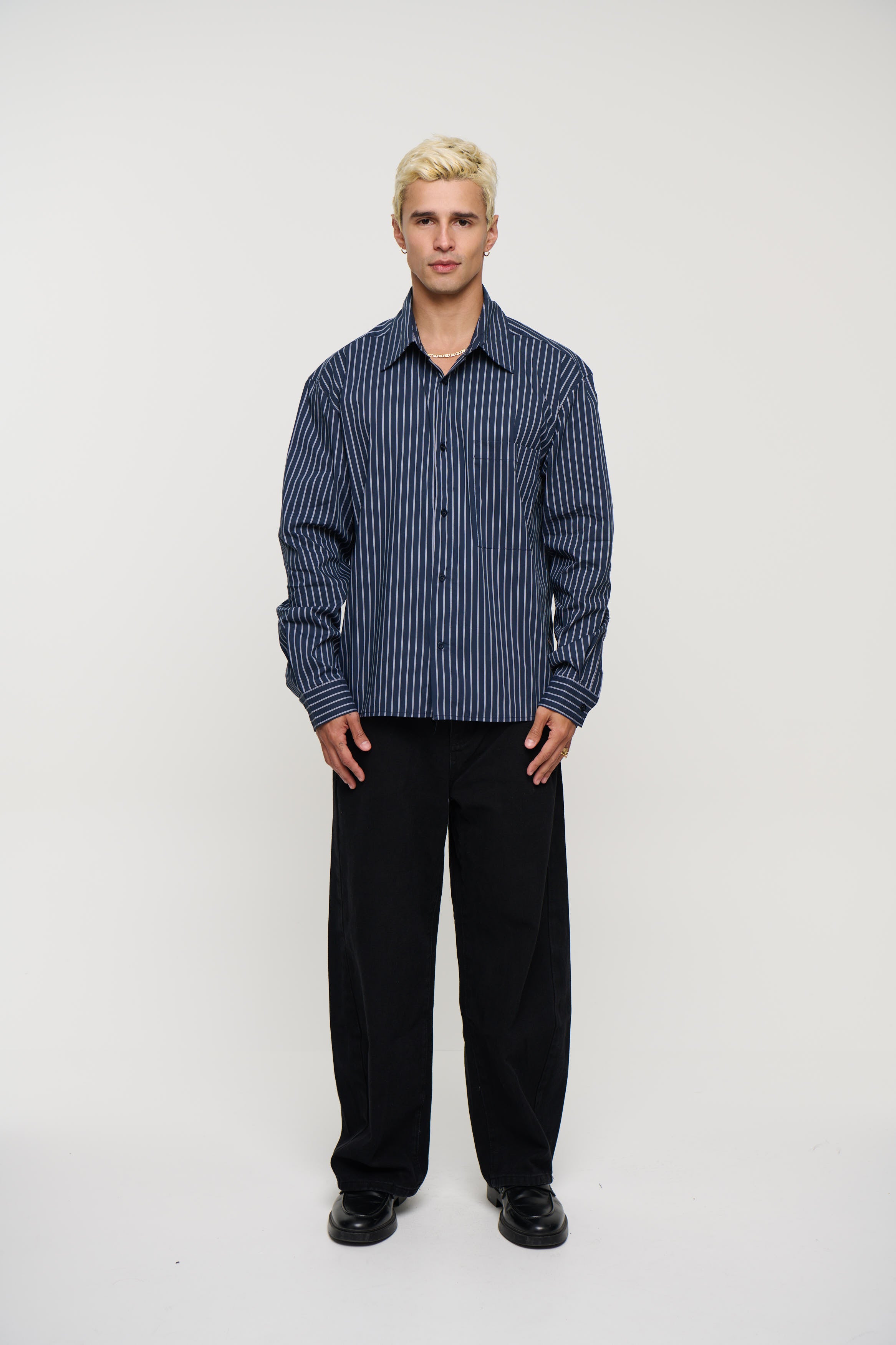 Long Sleeve Box Shirt Navy