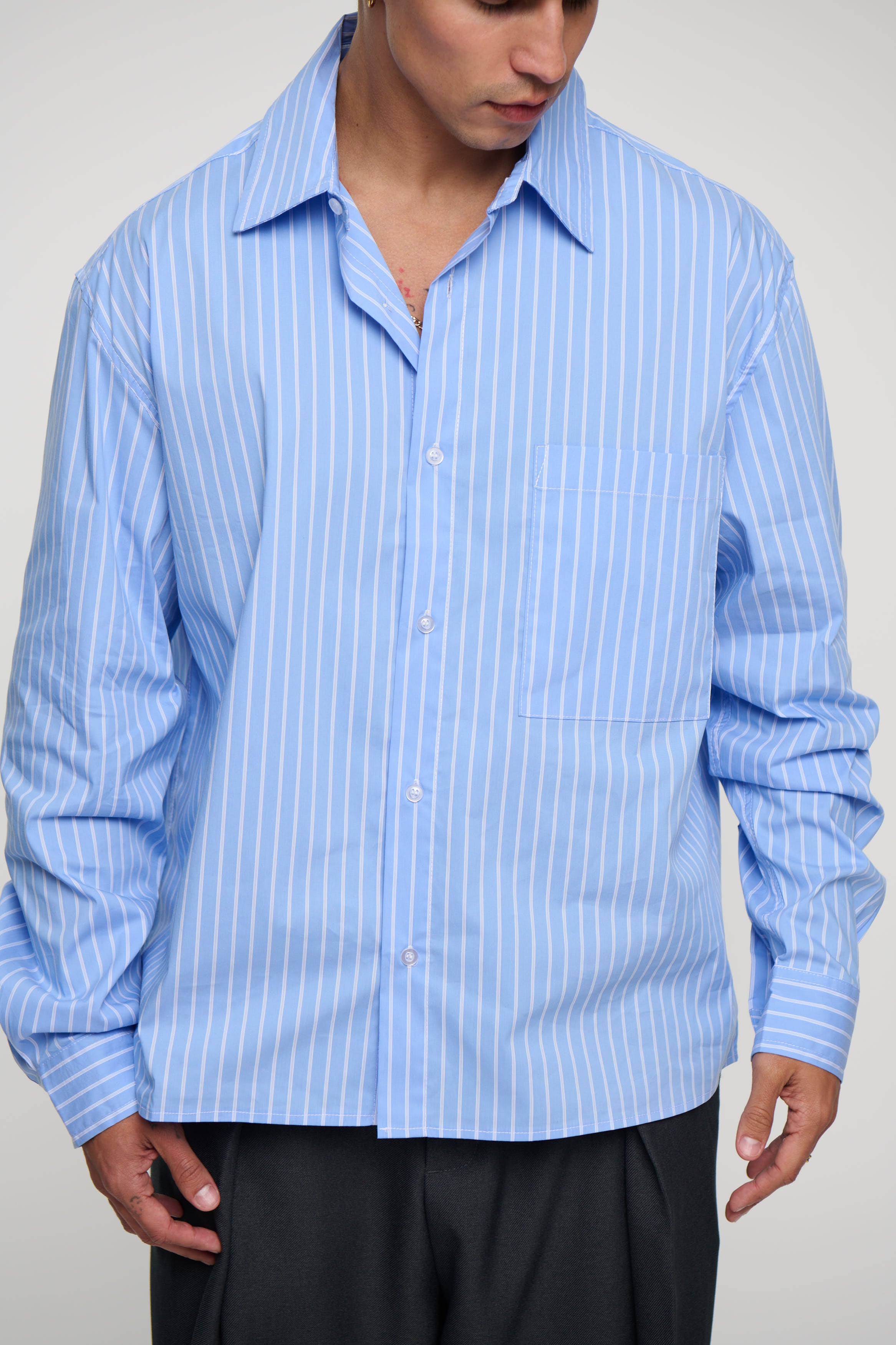 Mitch Stripe Shirt Blue