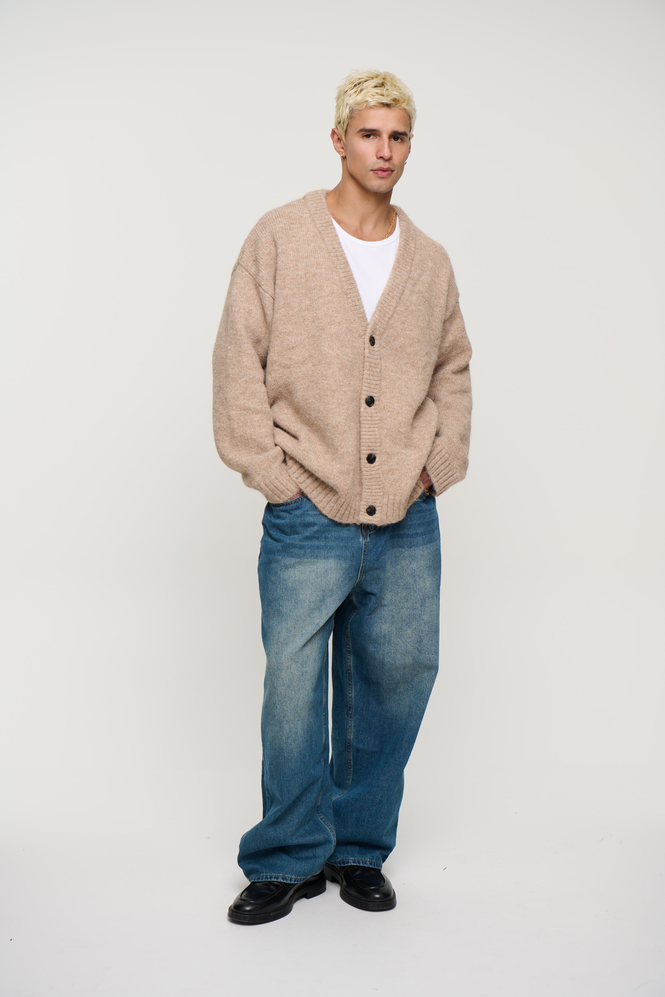 Knitted Oversize Cardigan Camel