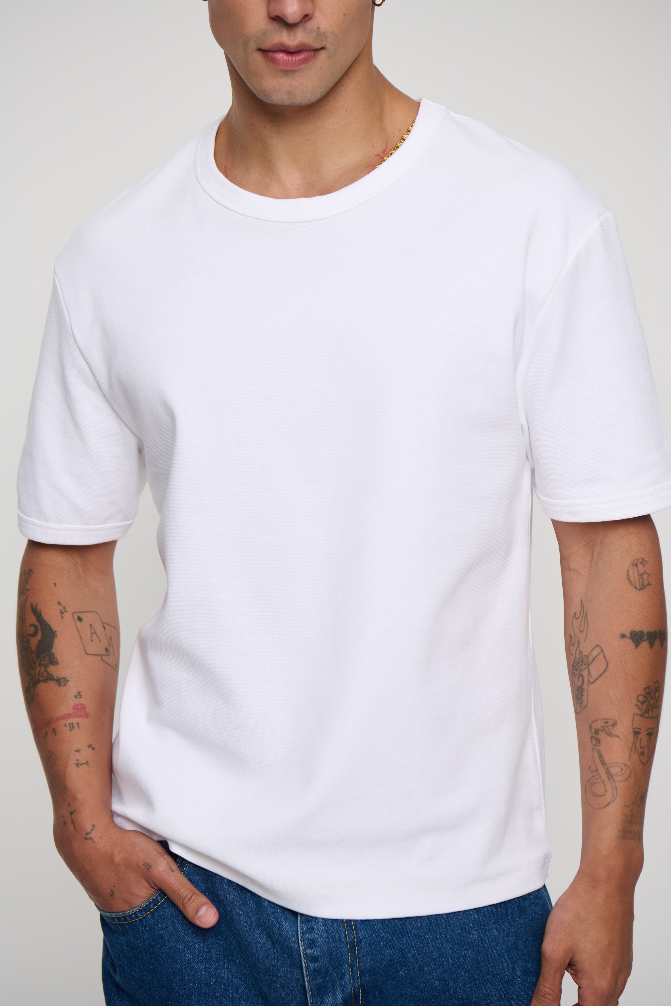 Charlie Ringer Tee Plain White