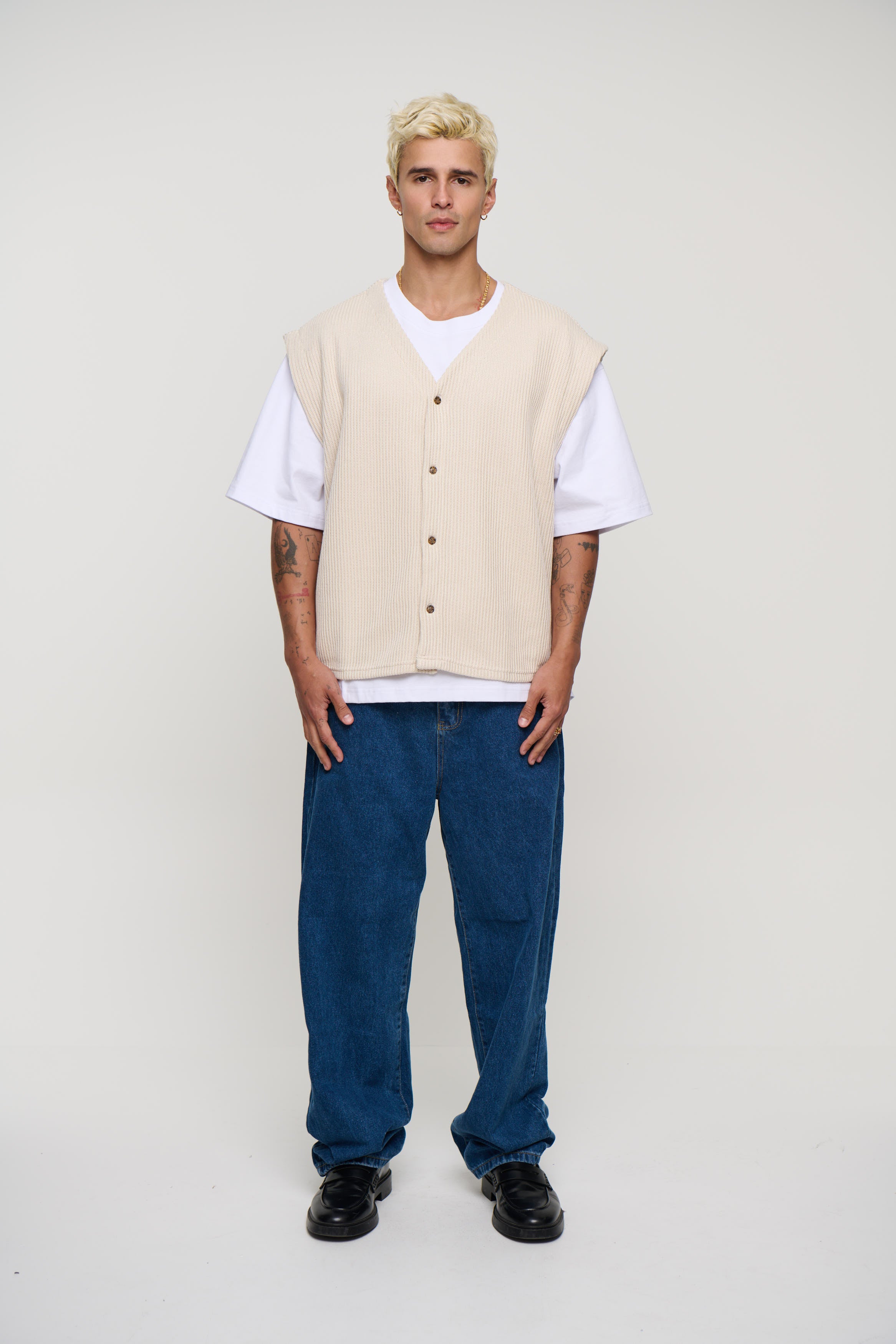 Cassius Knitted Vest Sand