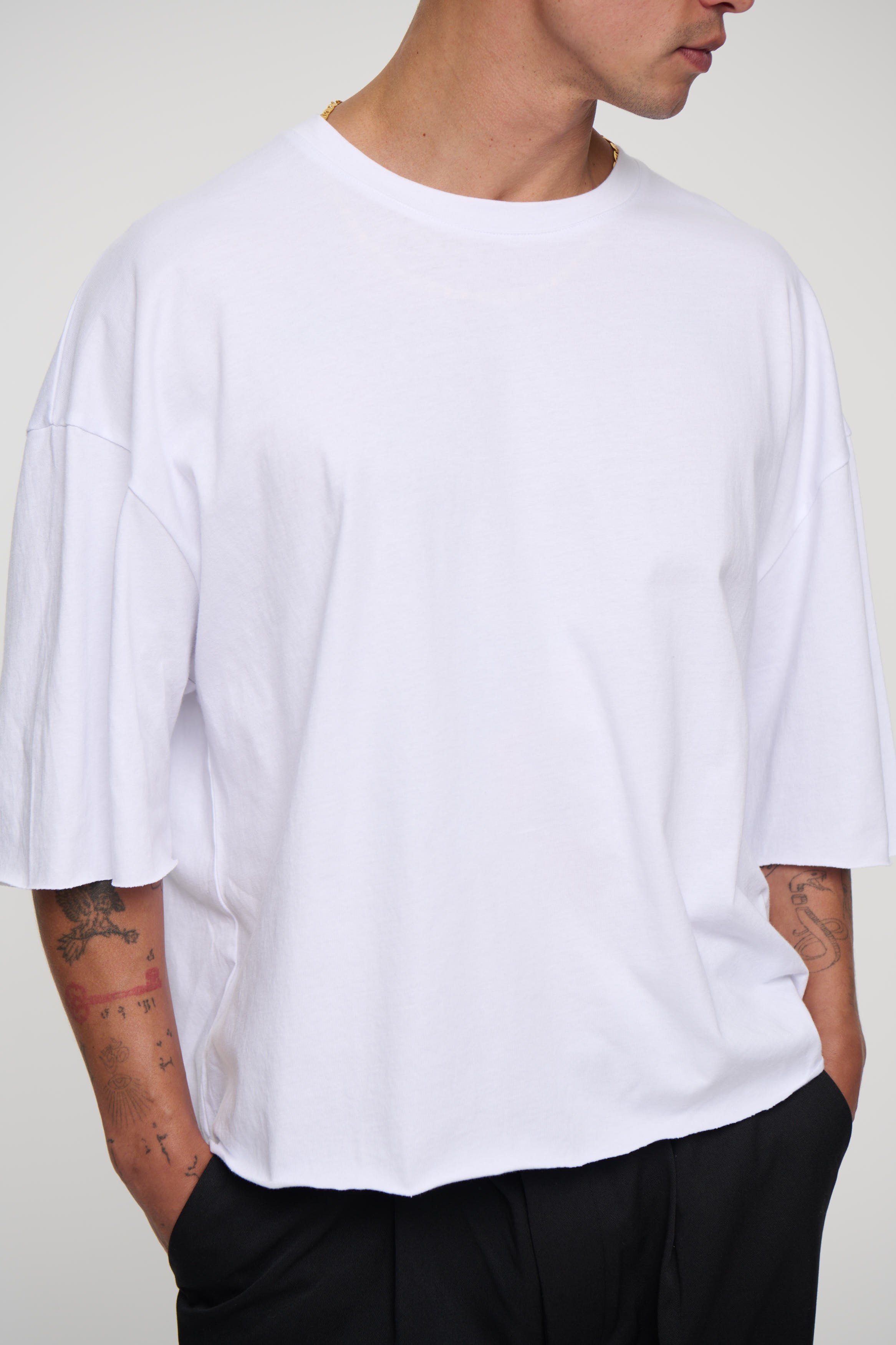 Raw 200G Cotton Box Tee White
