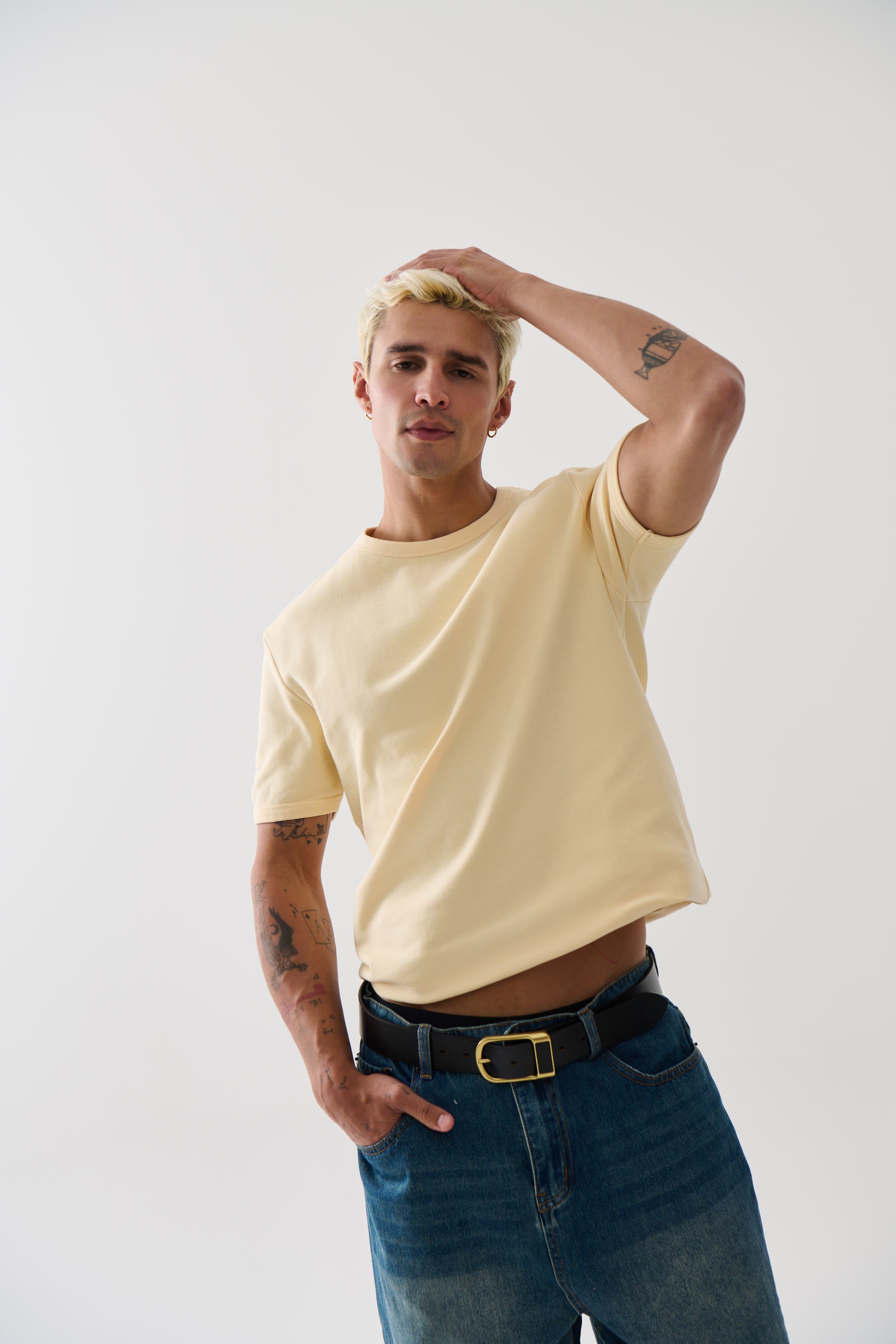 Charlie Ringer Tee Plain Cream