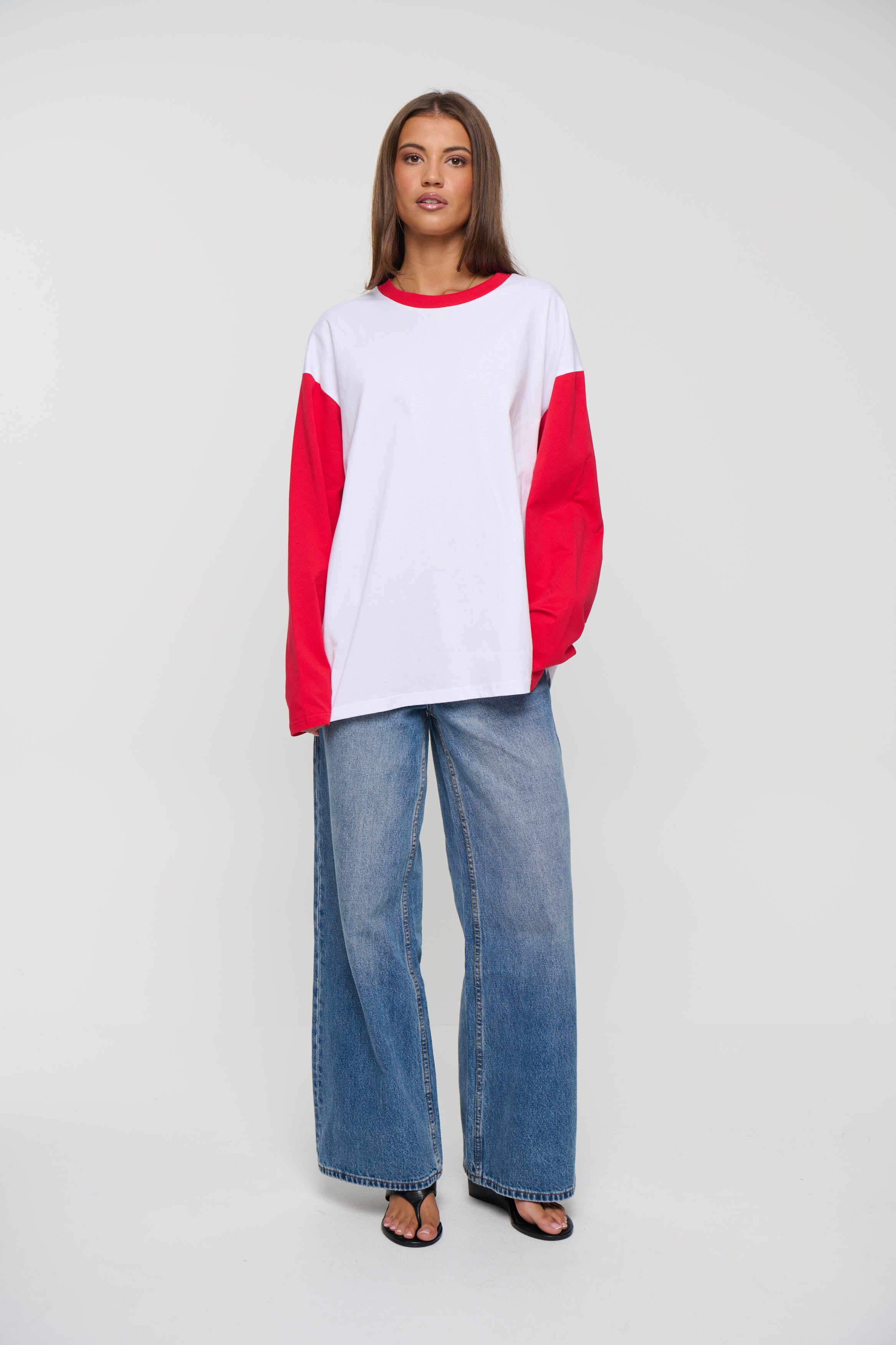 Unisex Raglan Long Sleeve Red