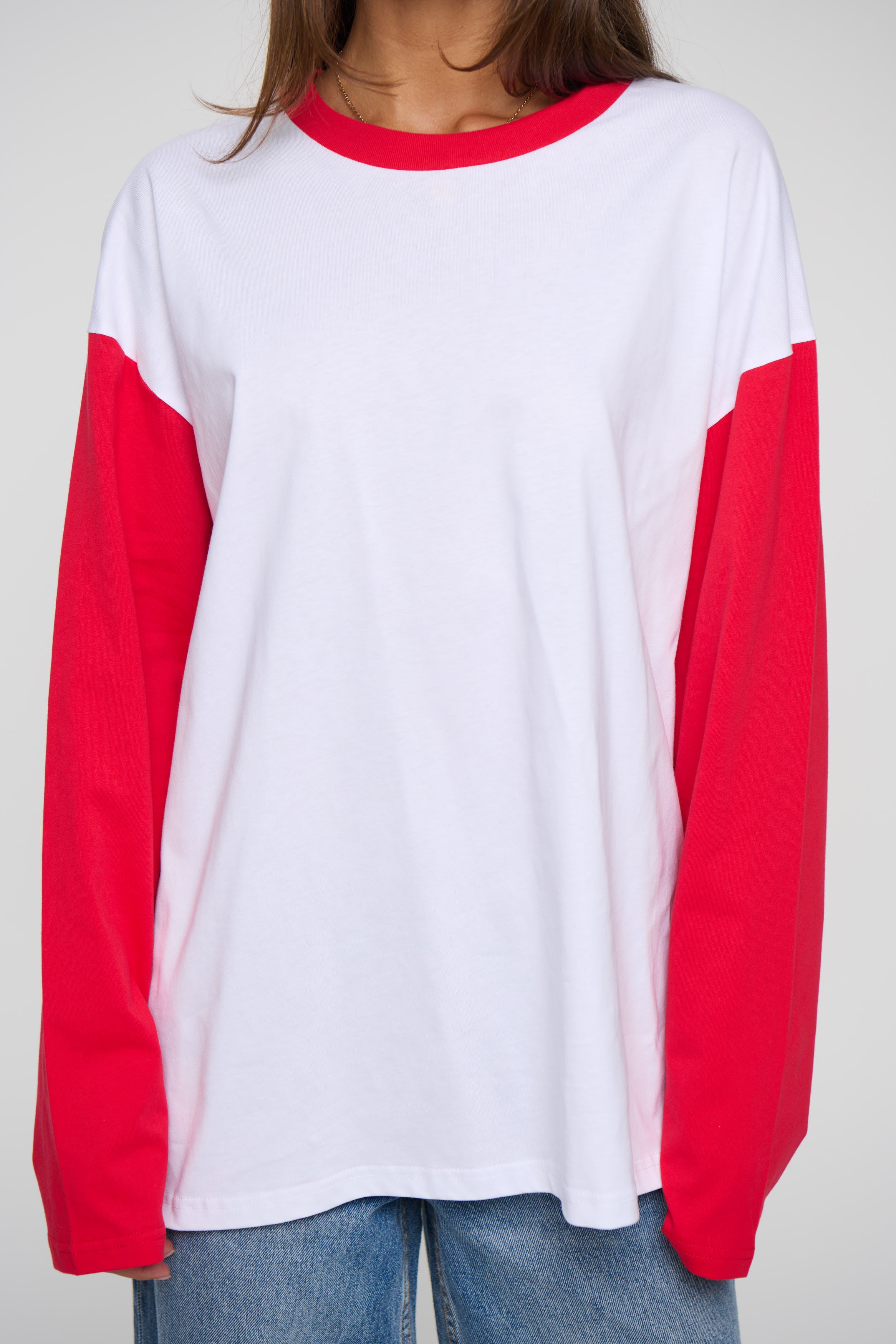 Unisex Raglan Long Sleeve Red