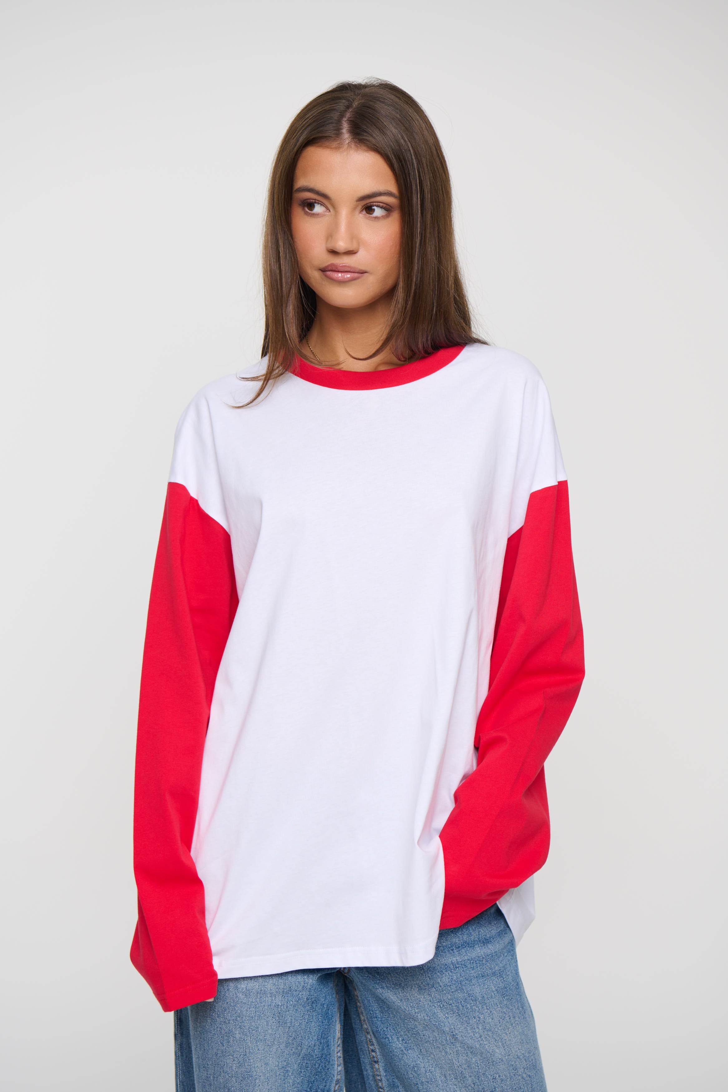 Unisex Raglan Long Sleeve Red