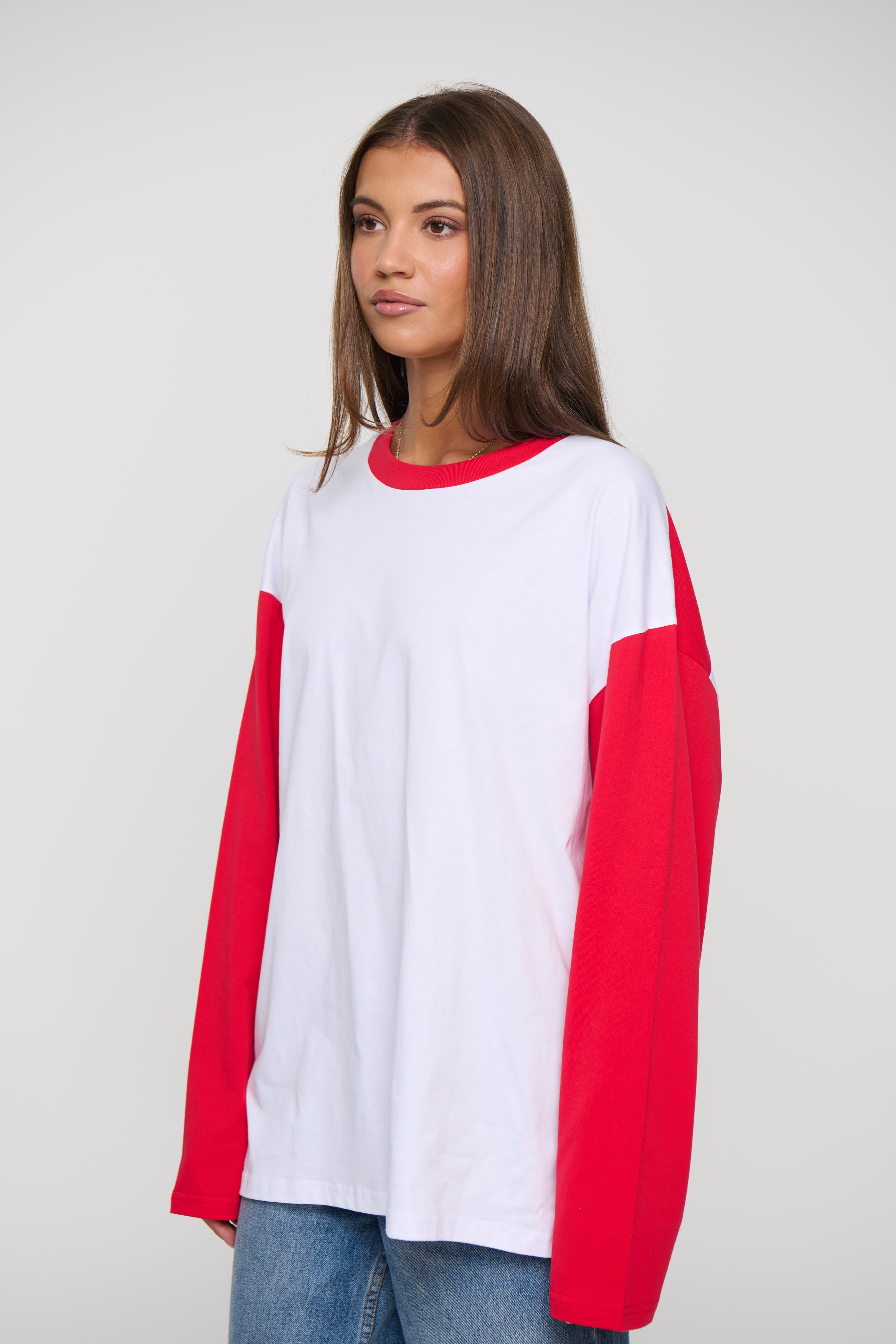 Unisex Raglan Long Sleeve Red