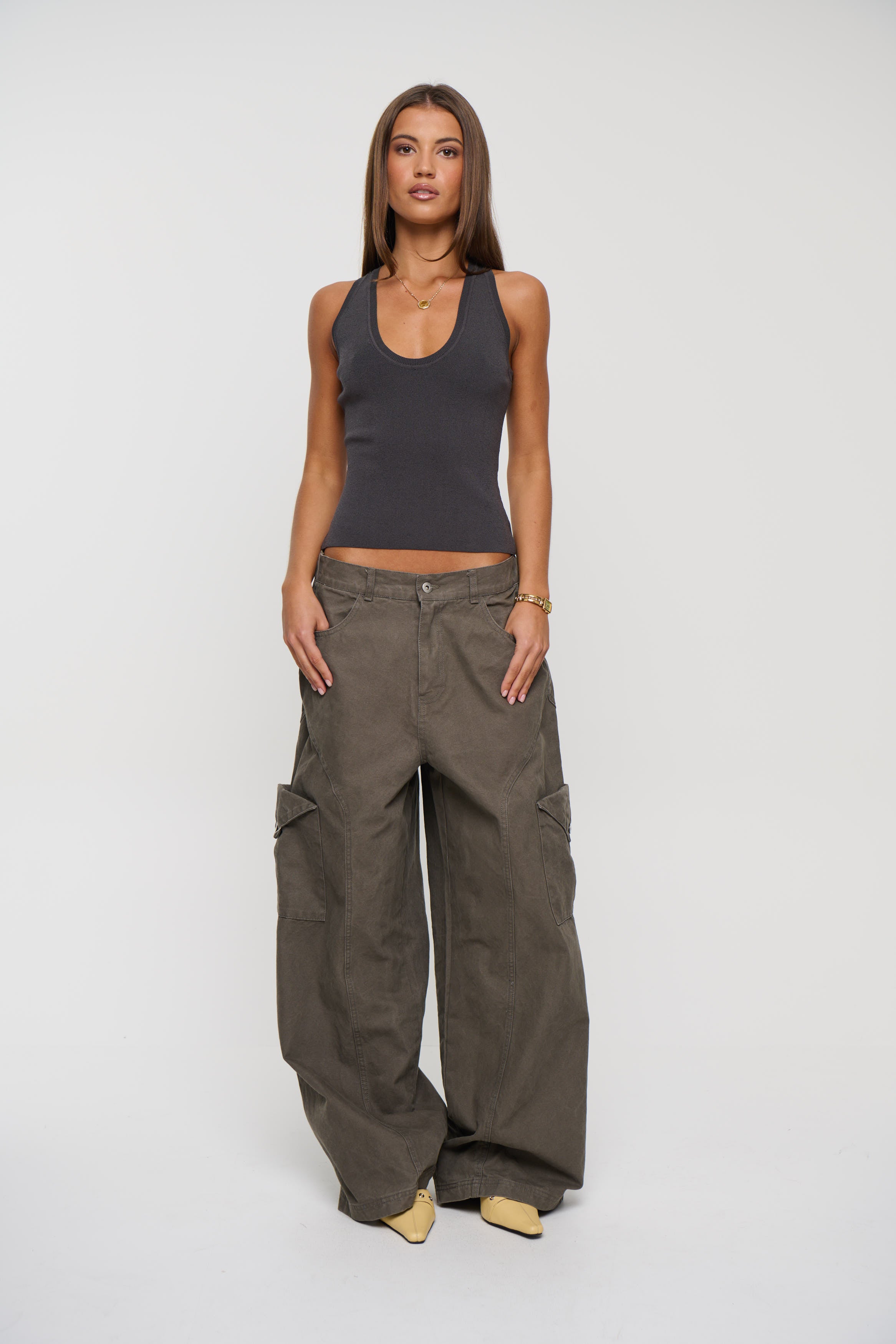 Annie Cargo Pant Dark Grey
