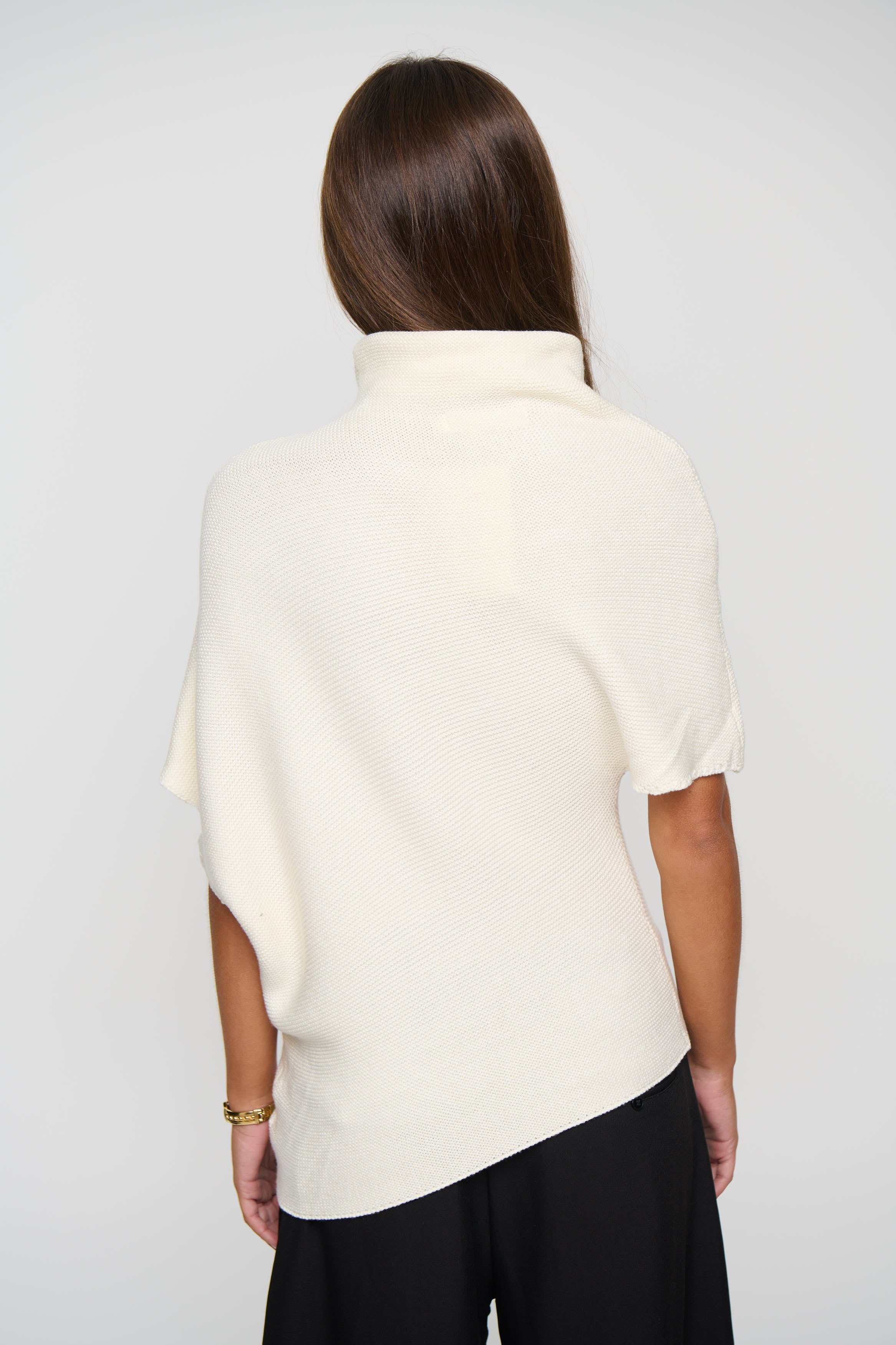 Claire High Neck Top White