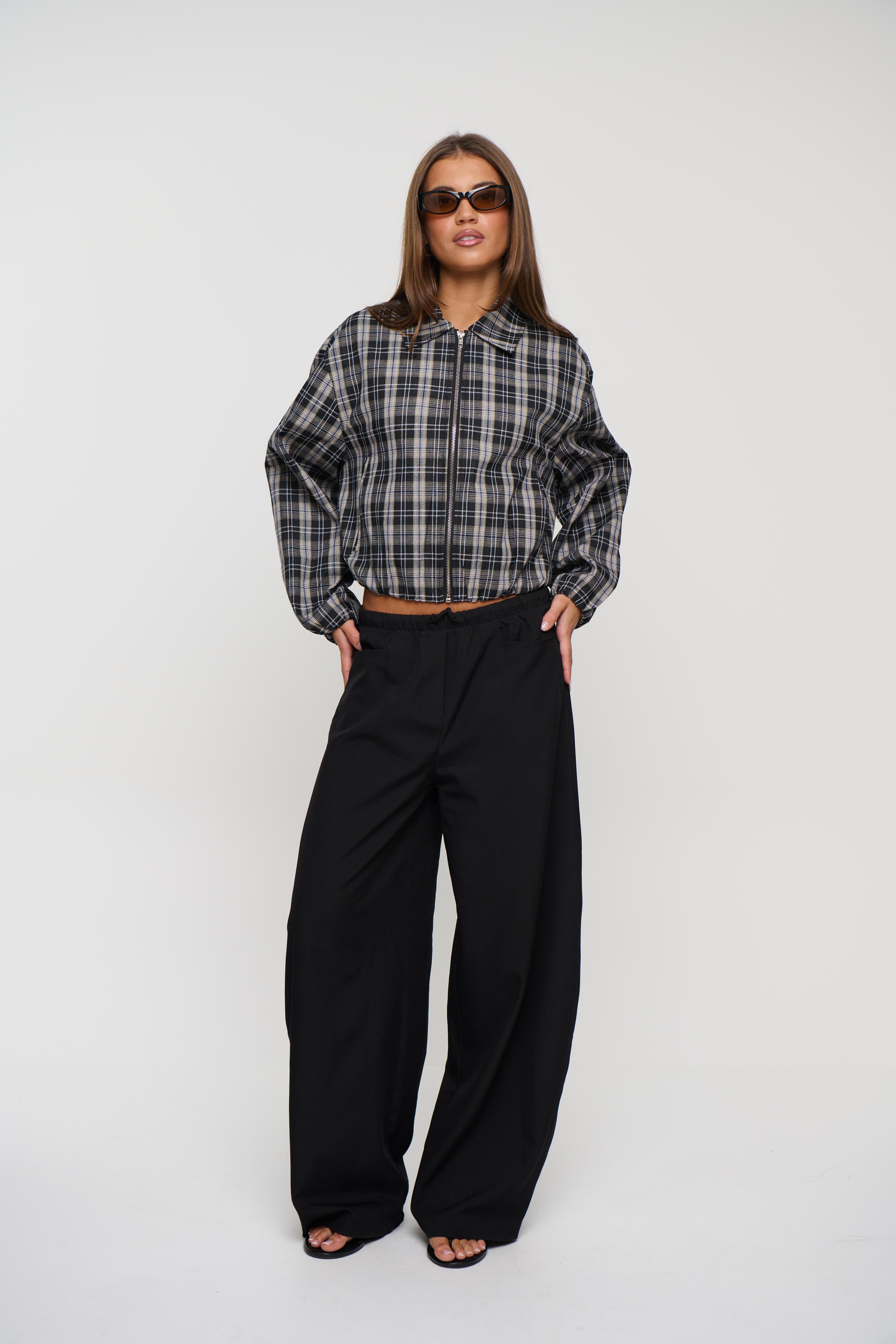 Alix Bomber Plaid