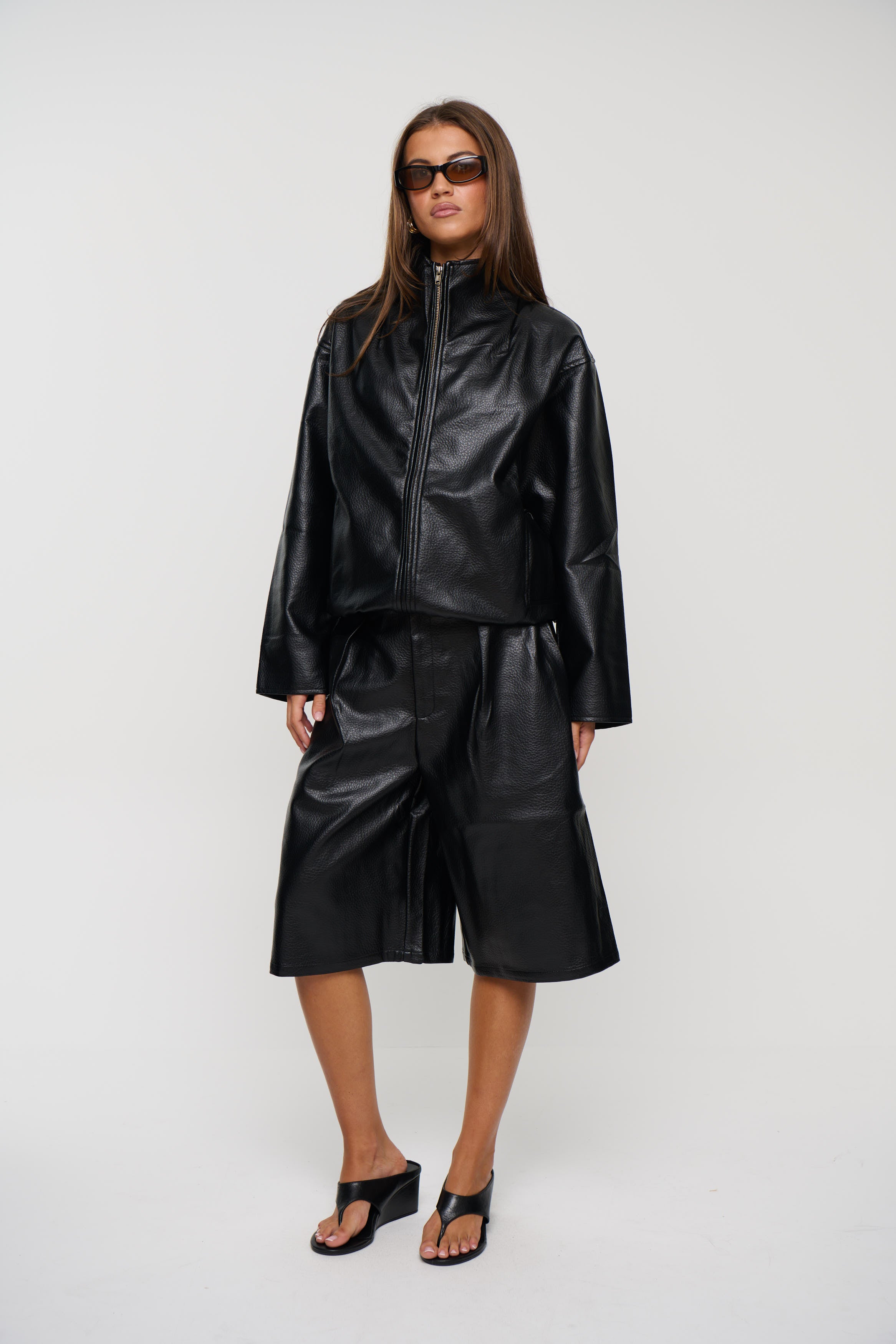 Flora Funnel Neck Jacket Black