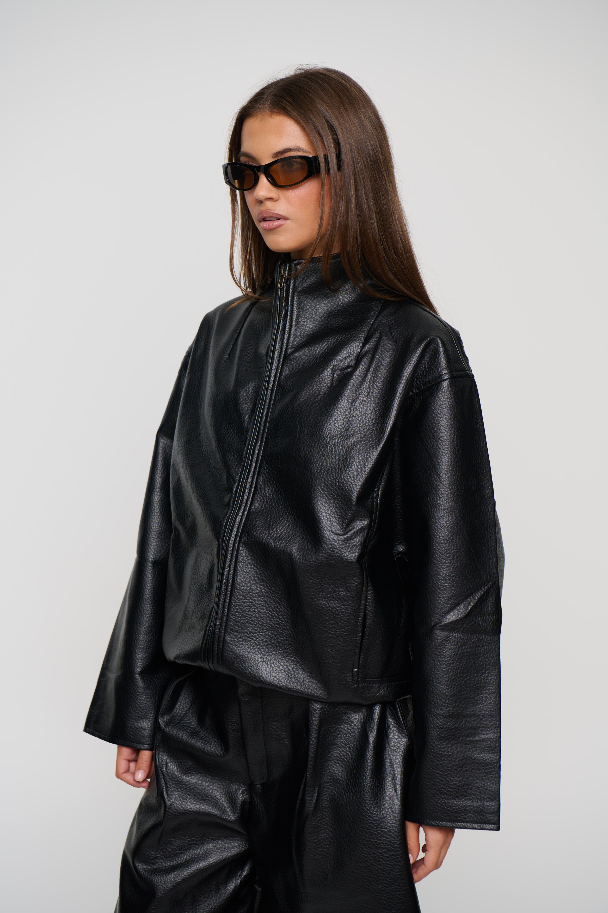 Flora Funnel Neck Jacket Black