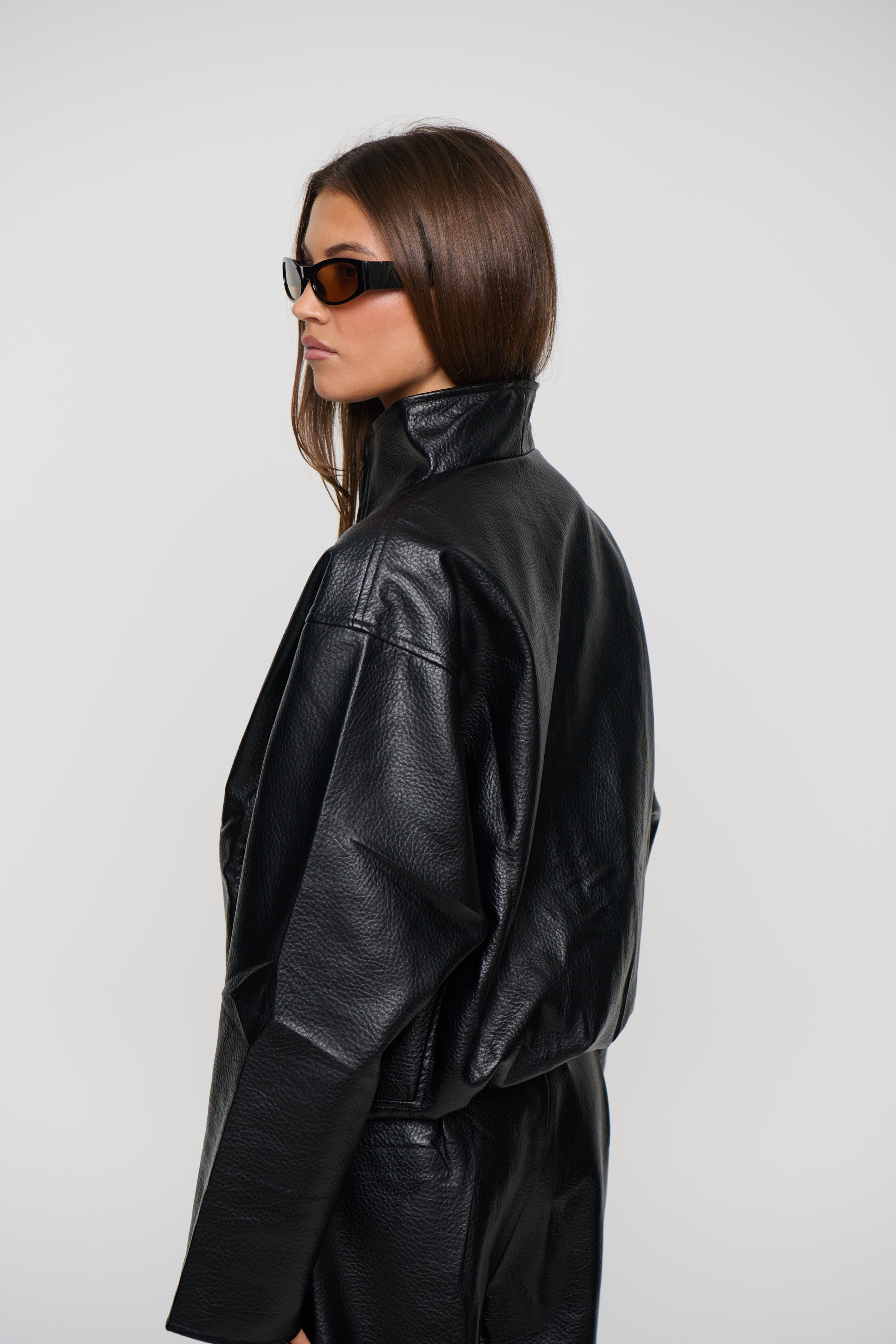 Flora Funnel Neck Jacket Black