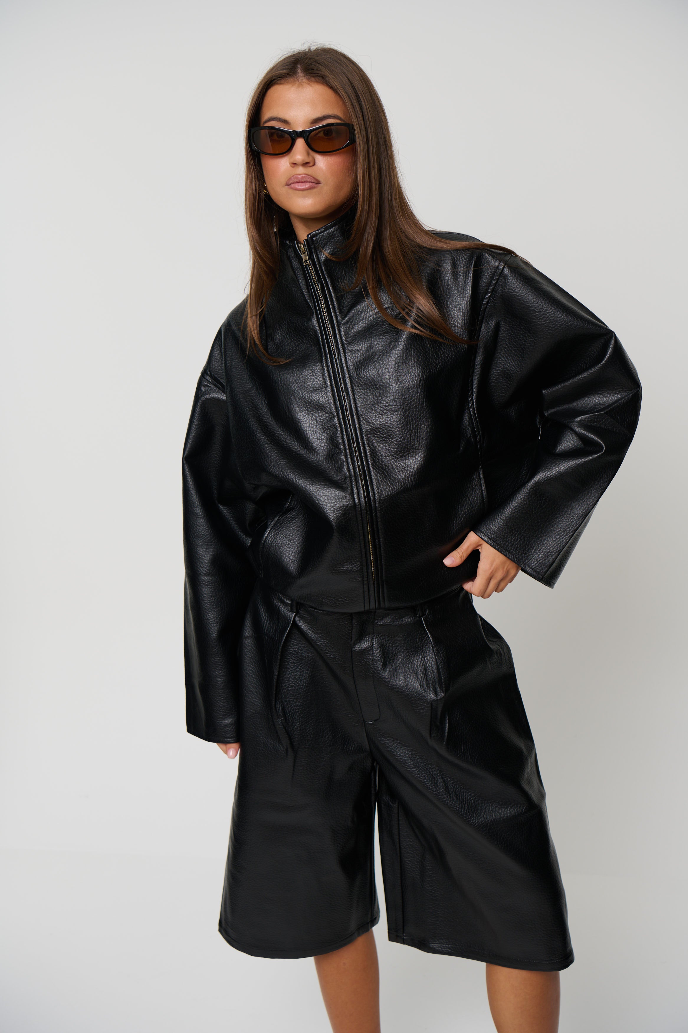 Flora Funnel Neck Jacket Black