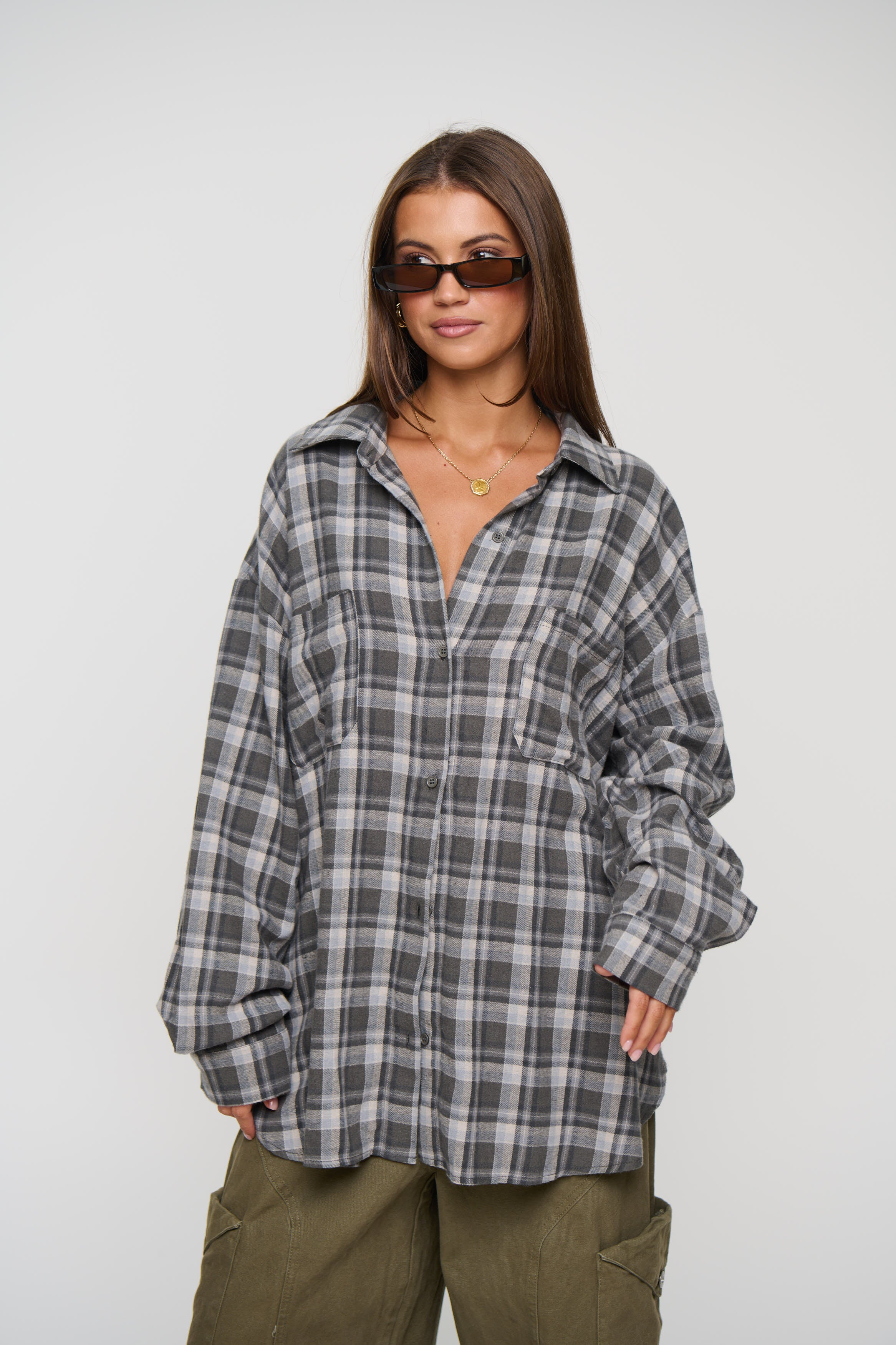 Clarity Shirt Slate Plaid