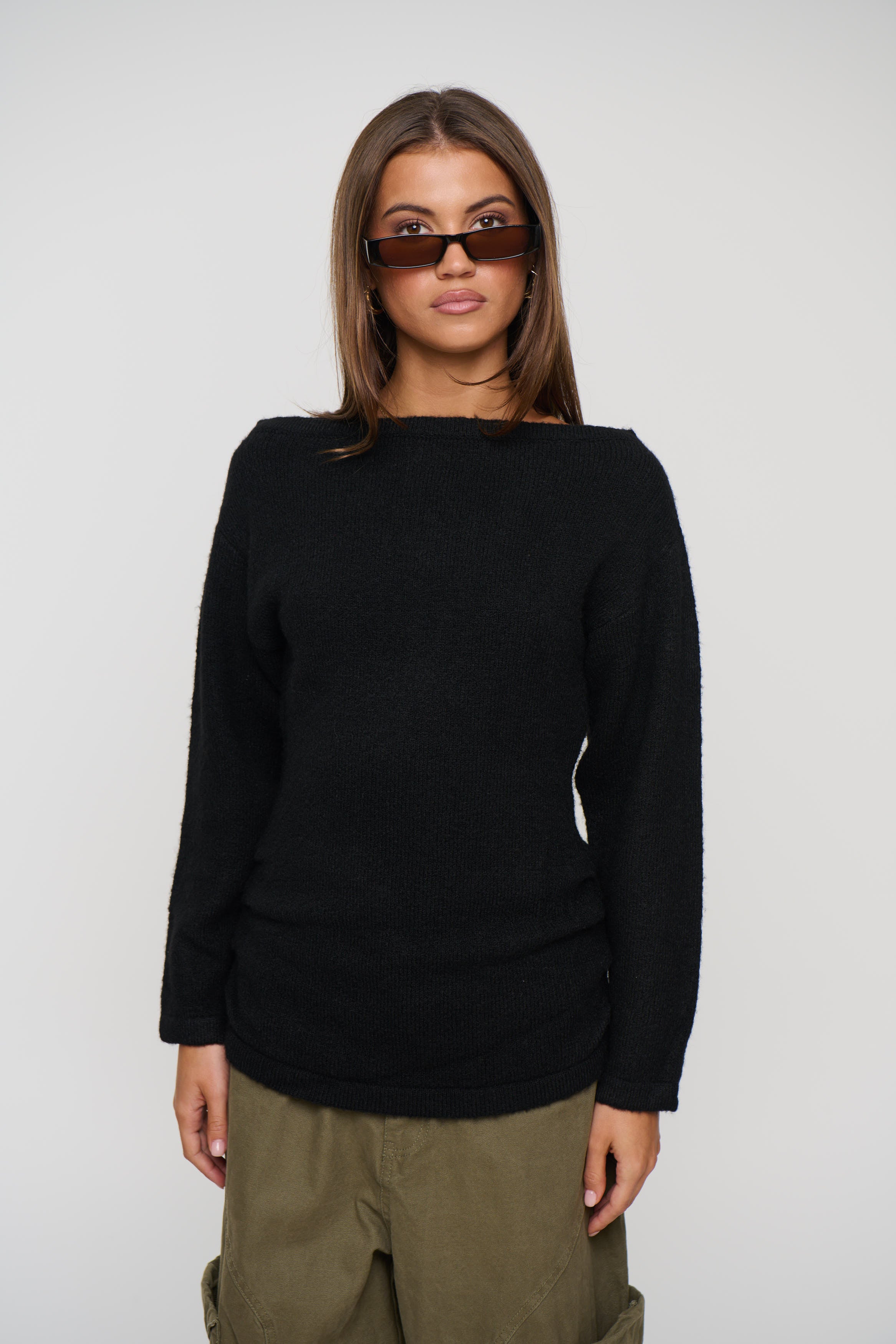 Harlow Off The Shoulder Knit Black