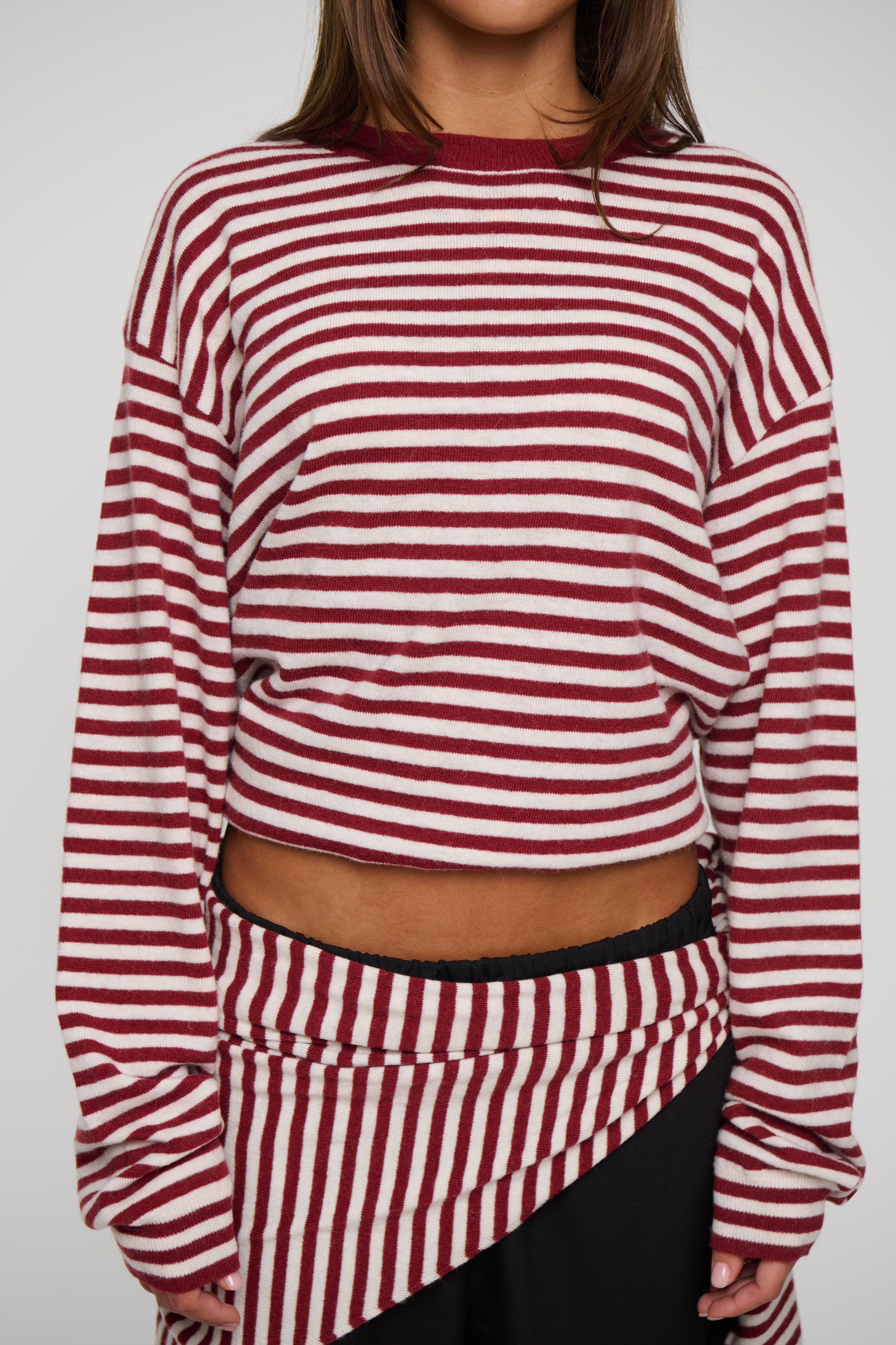 Olsen Knit Wine Stripe