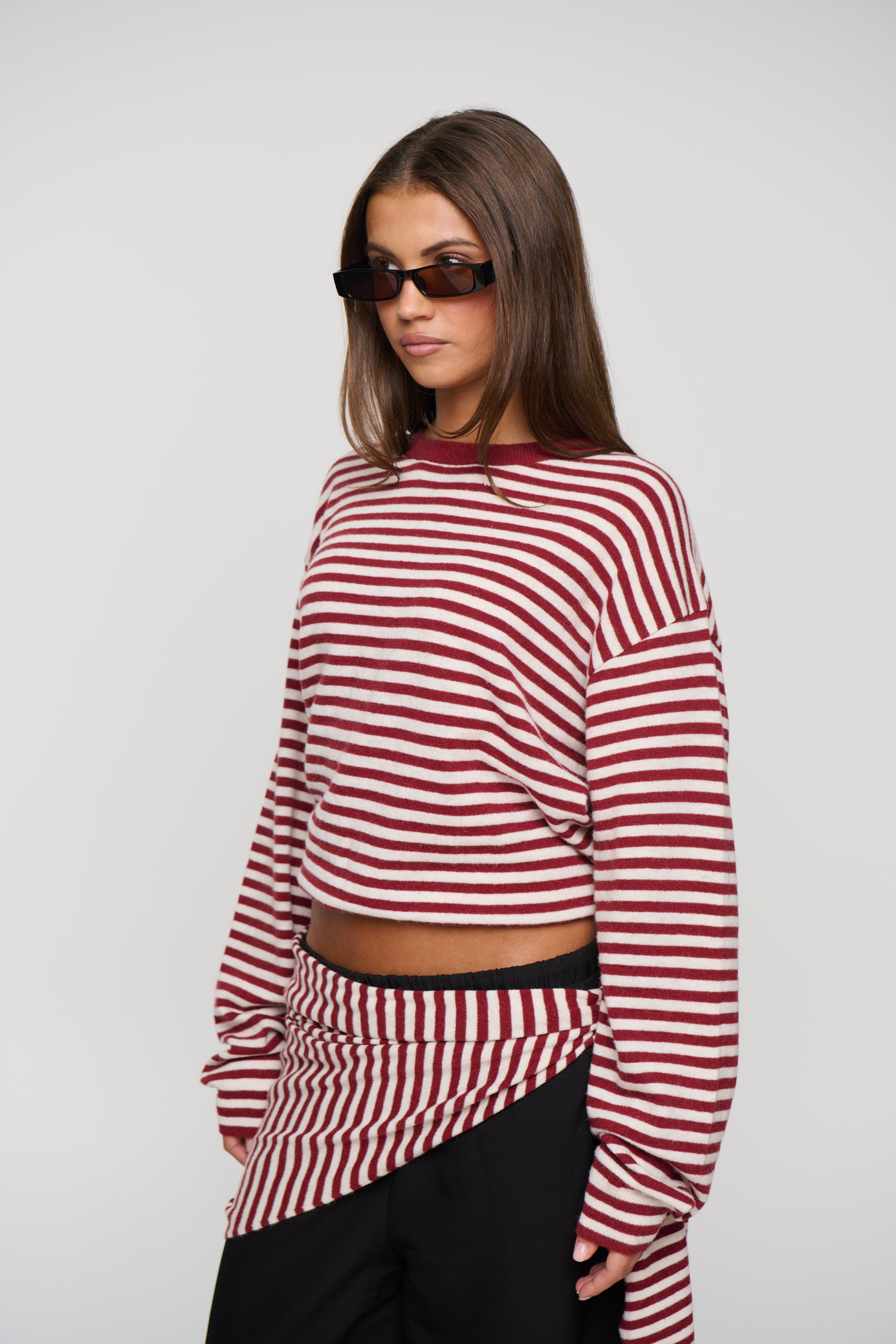Olsen Knit Wine Stripe