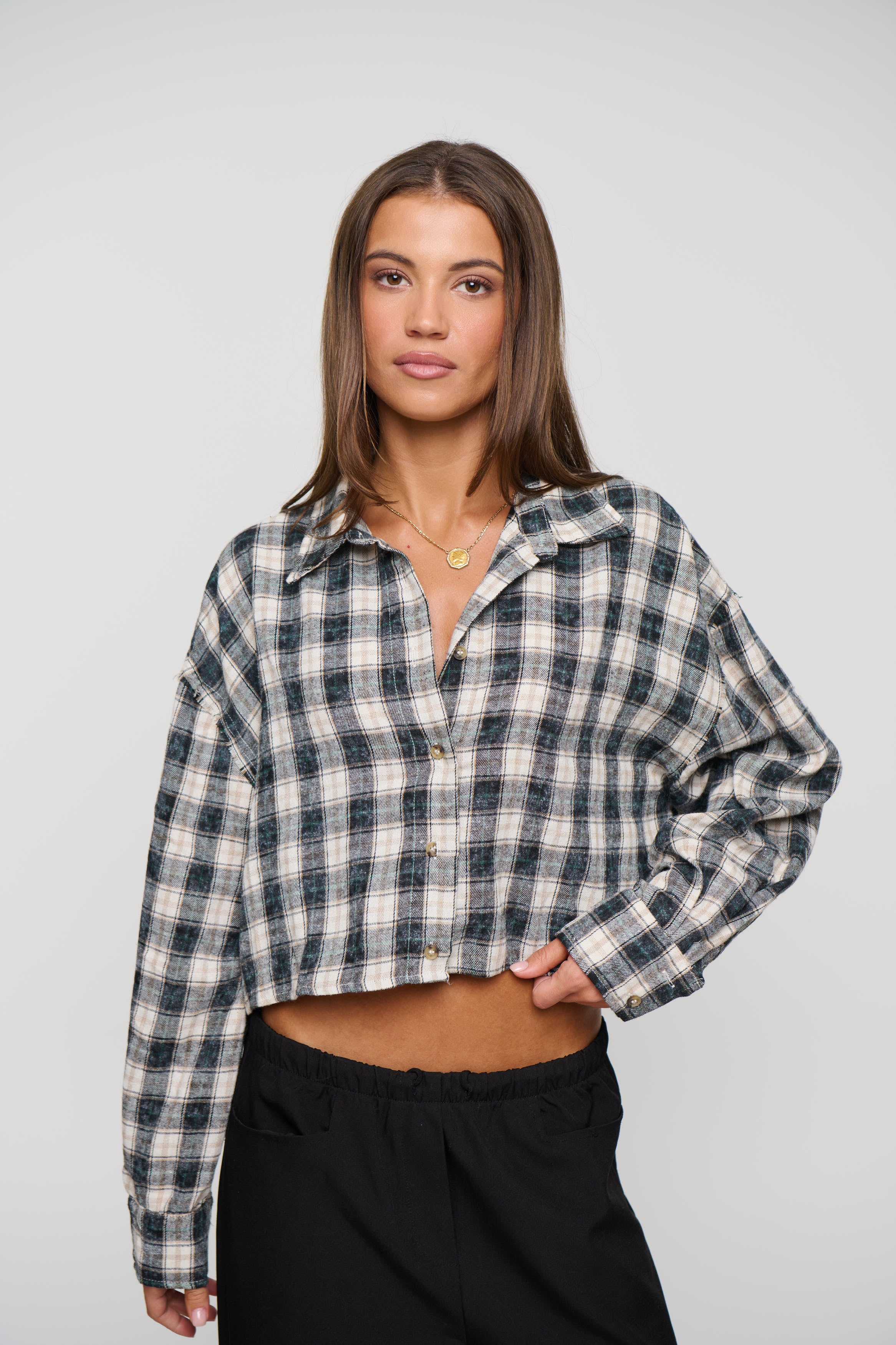 Kade Shirt Stone Plaid