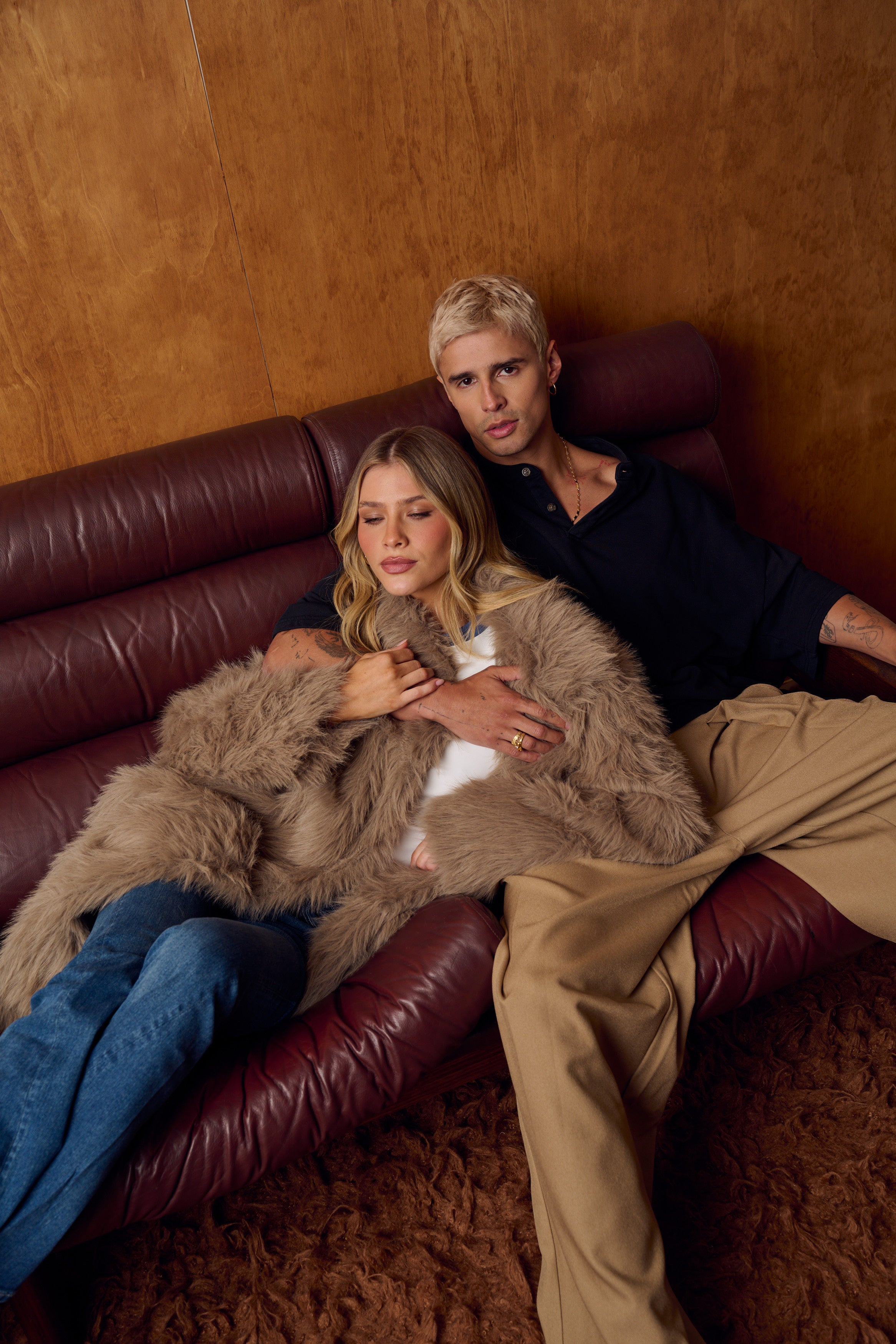 Marli Faux Fur Coat Latte