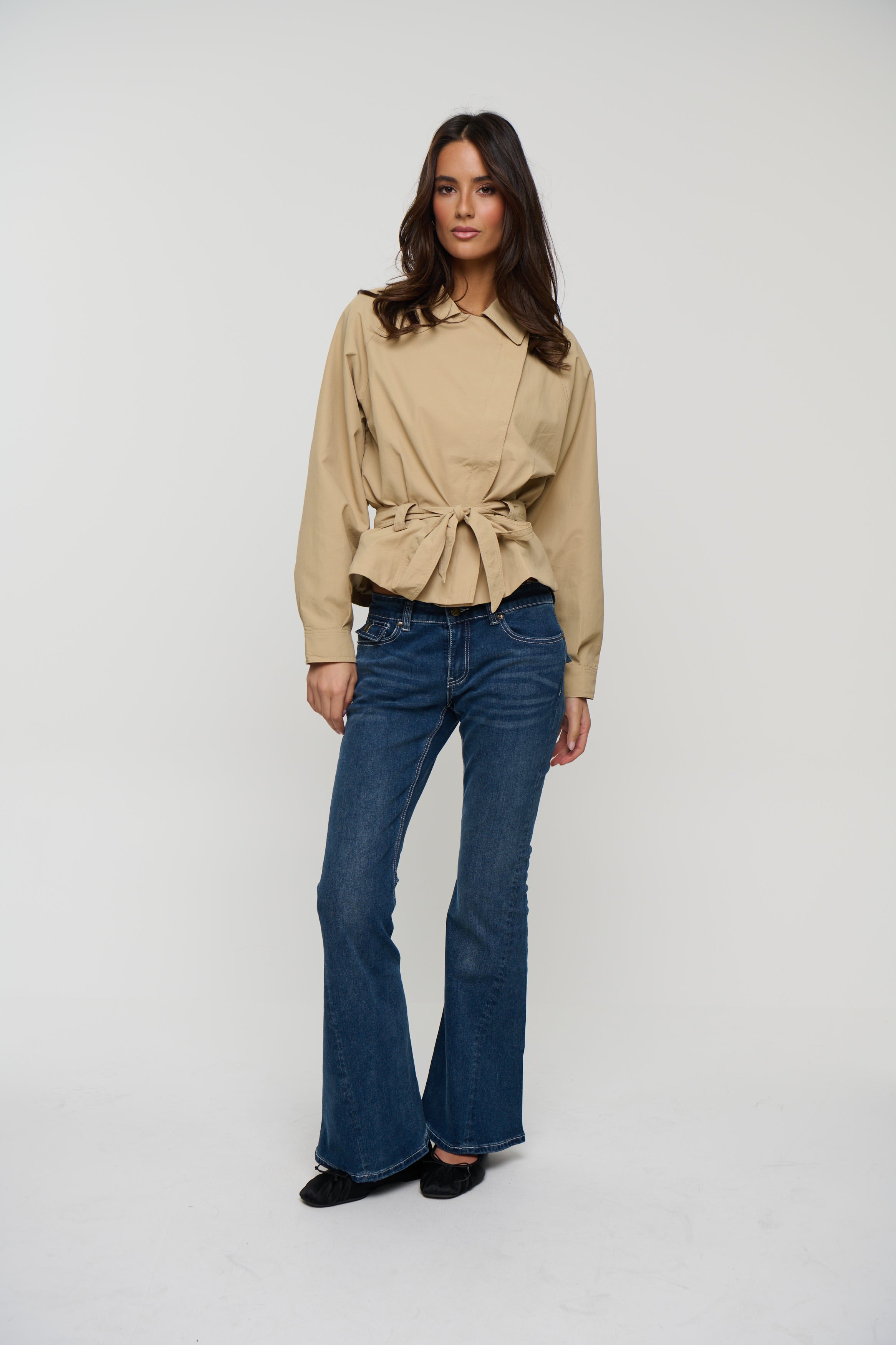 Gigi Cropped Trench Beige