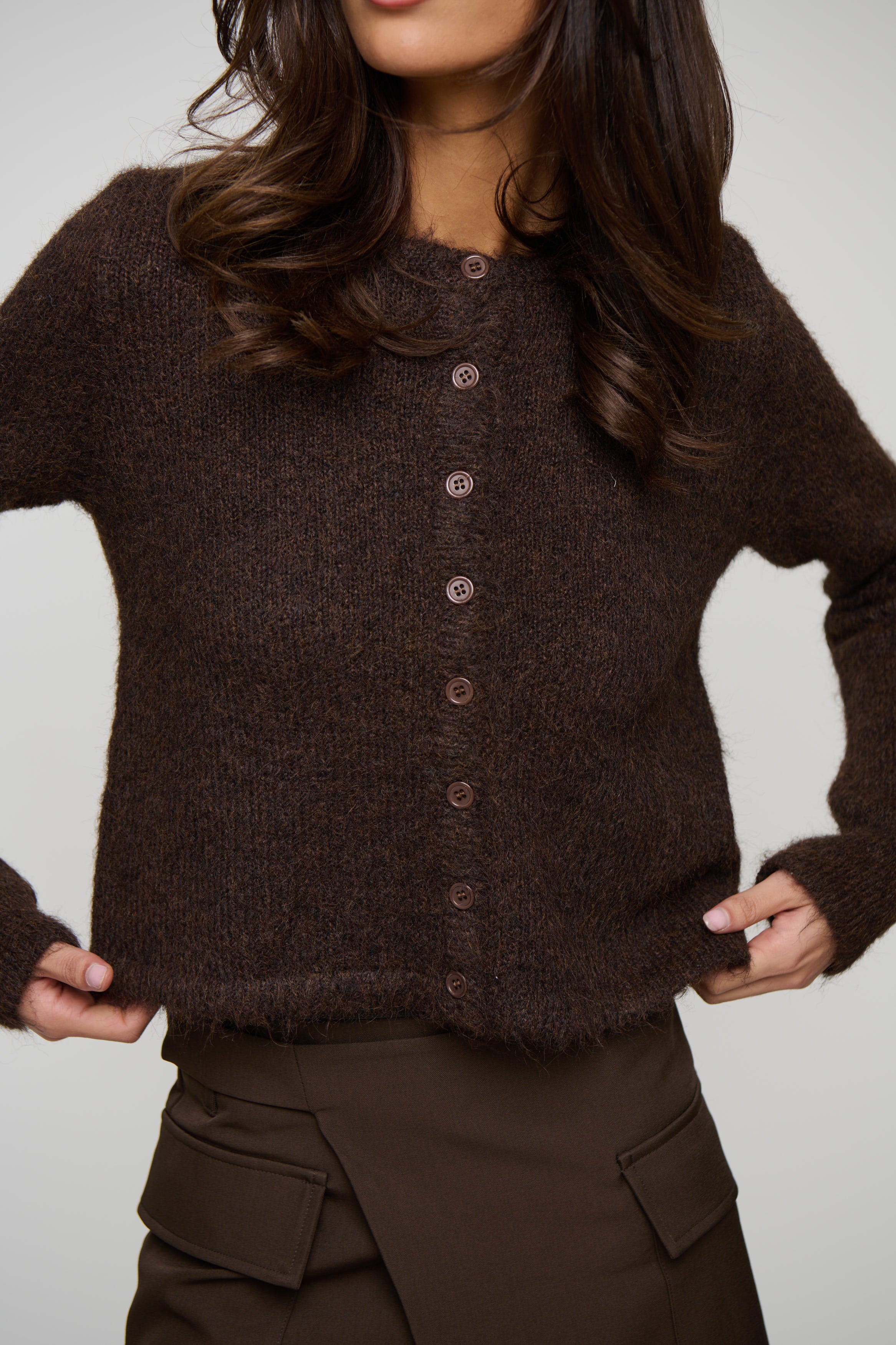 Poppy Cardi Chocolate