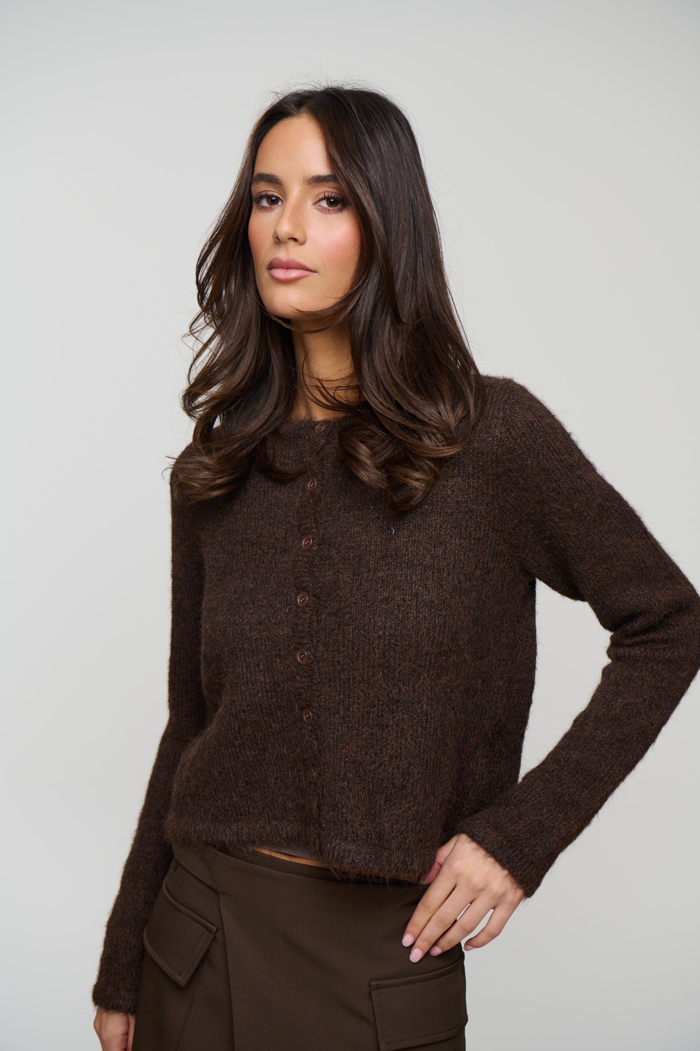 Poppy Cardi Chocolate