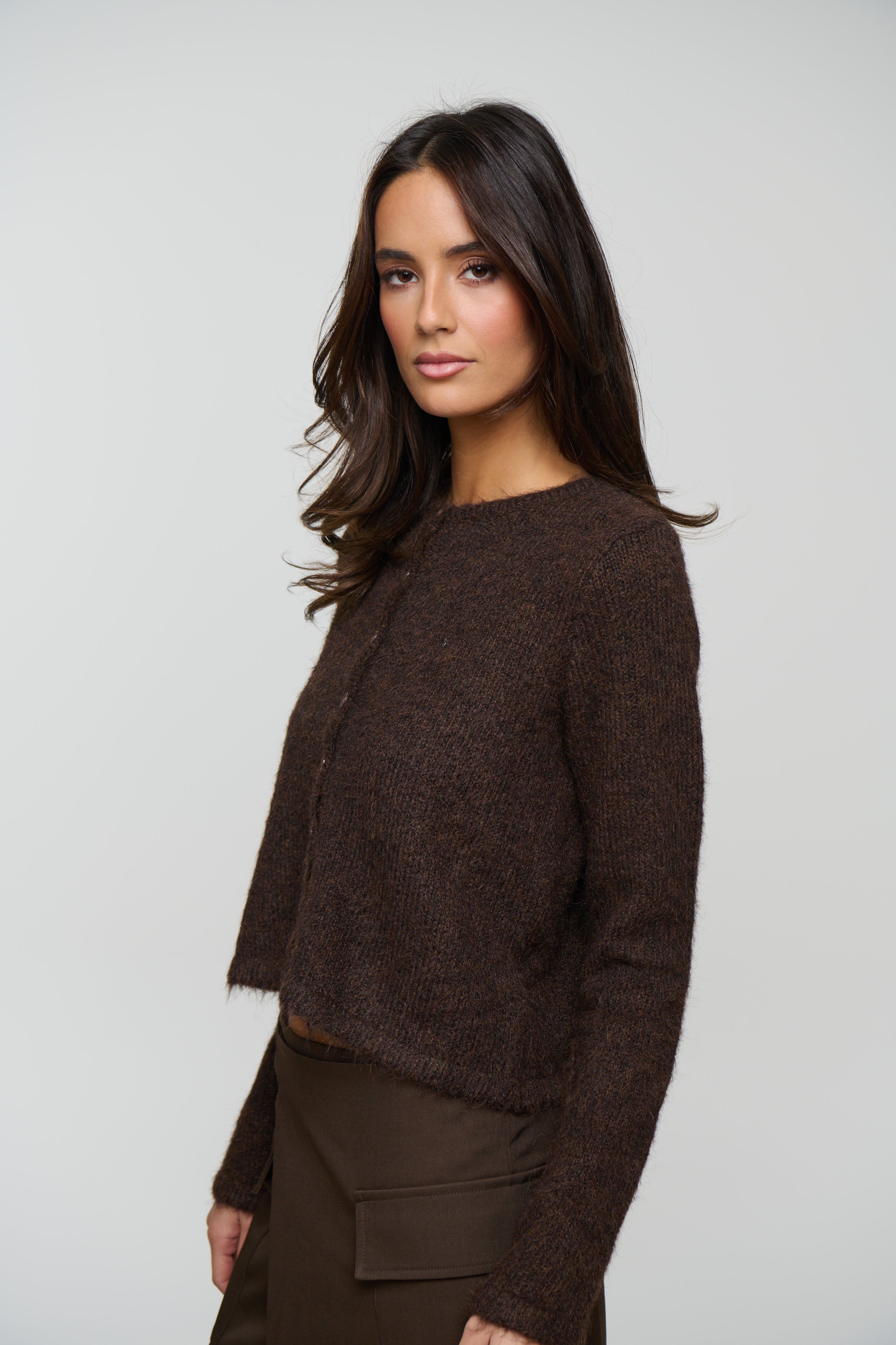 Poppy Cardi Chocolate