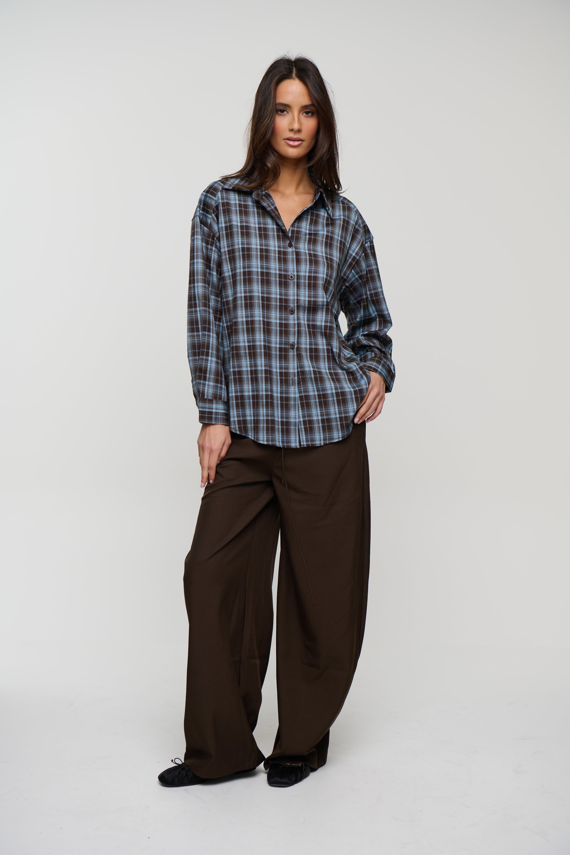 Cooper Shirt Chocolate/Sky