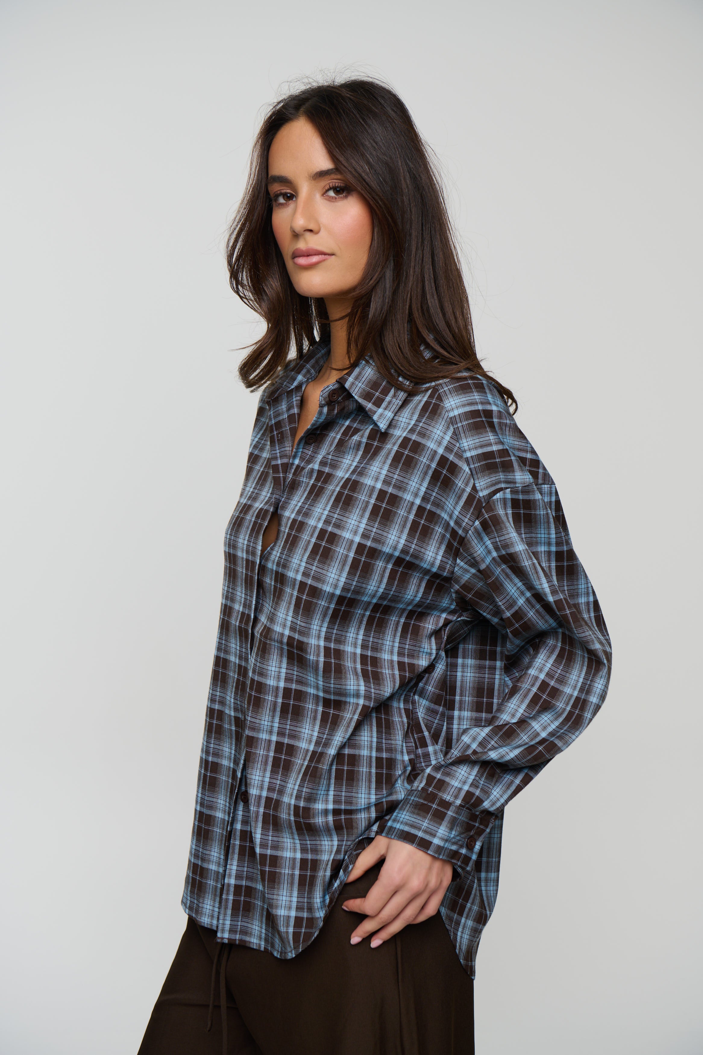 Cooper Shirt Chocolate/Sky