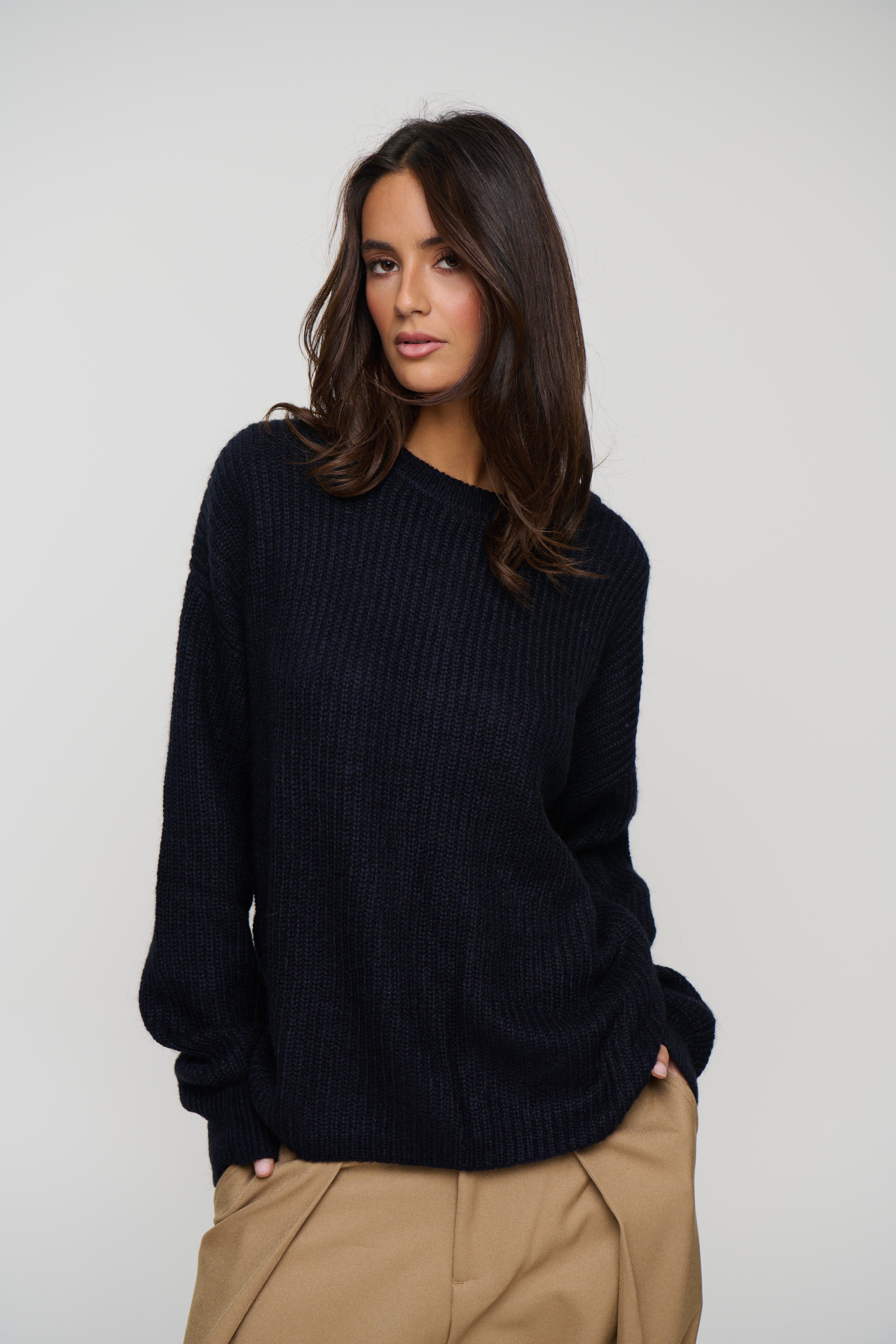 Unisex Mohair Knit Dark Navy
