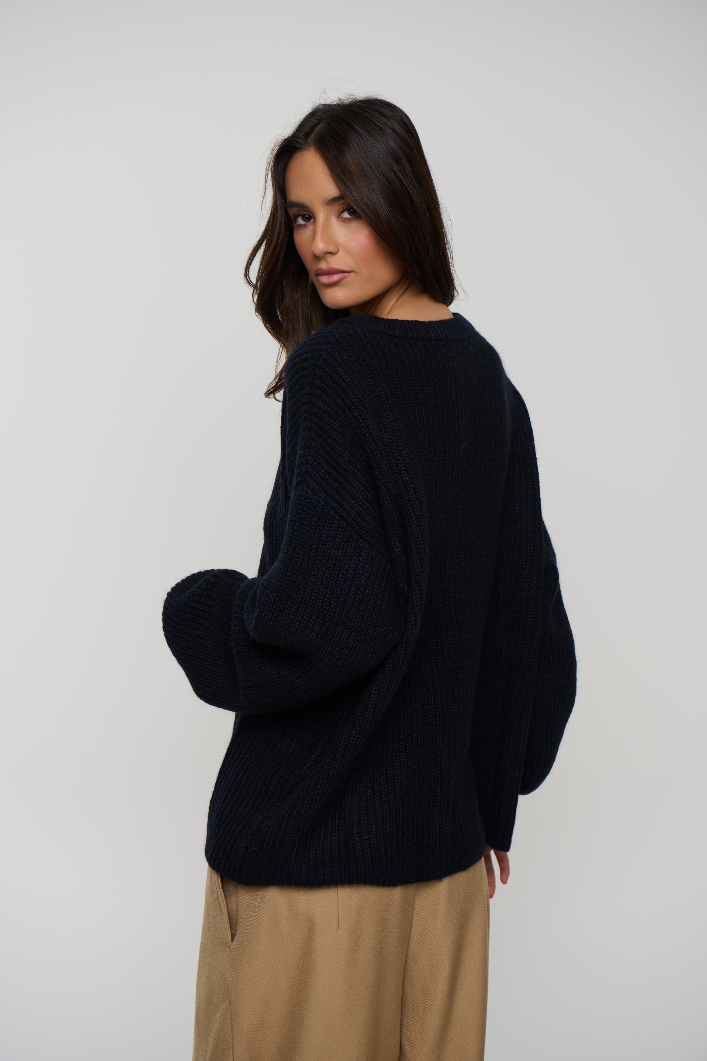 Unisex Mohair Knit Dark Navy