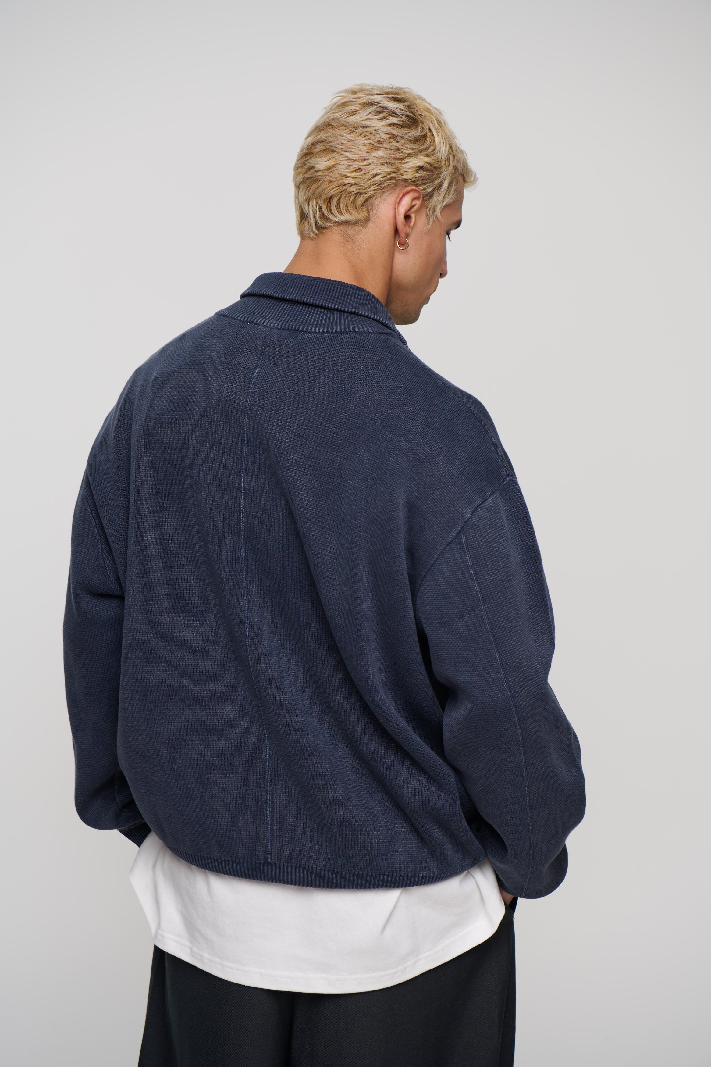 Calin Zip Up Knit Navy