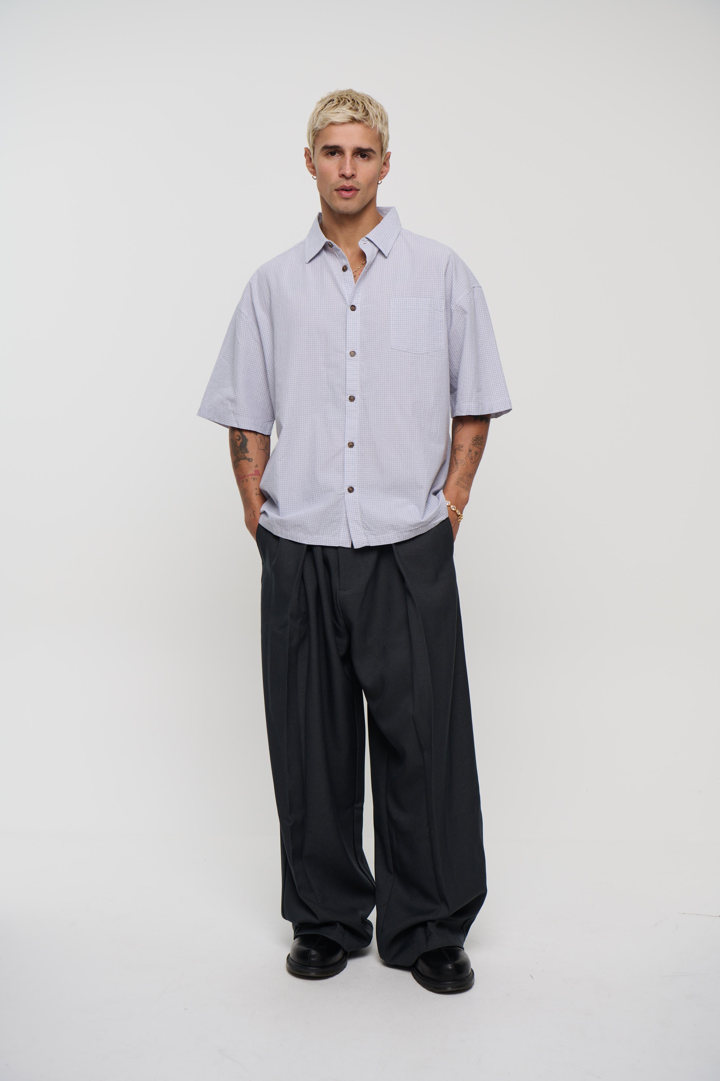 Nathaniel Drop Shirt Soft Grey
