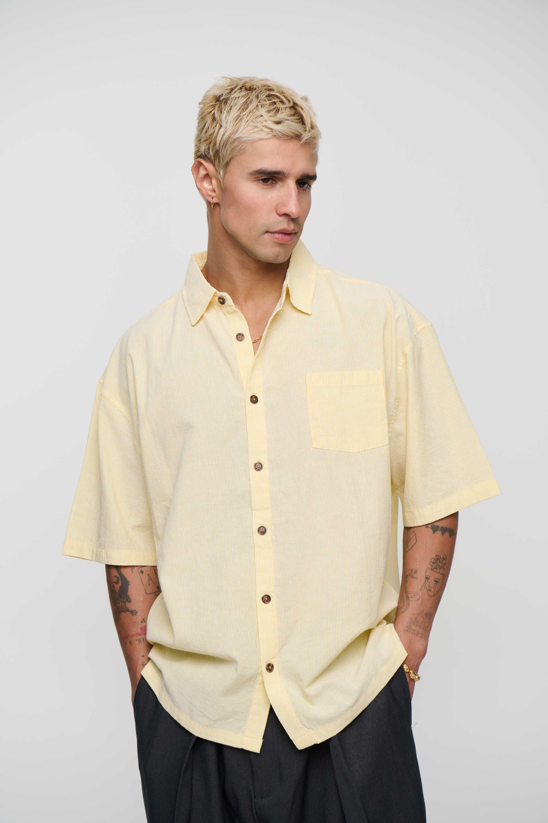 Nathaniel Drop Shirt Soft Yellow