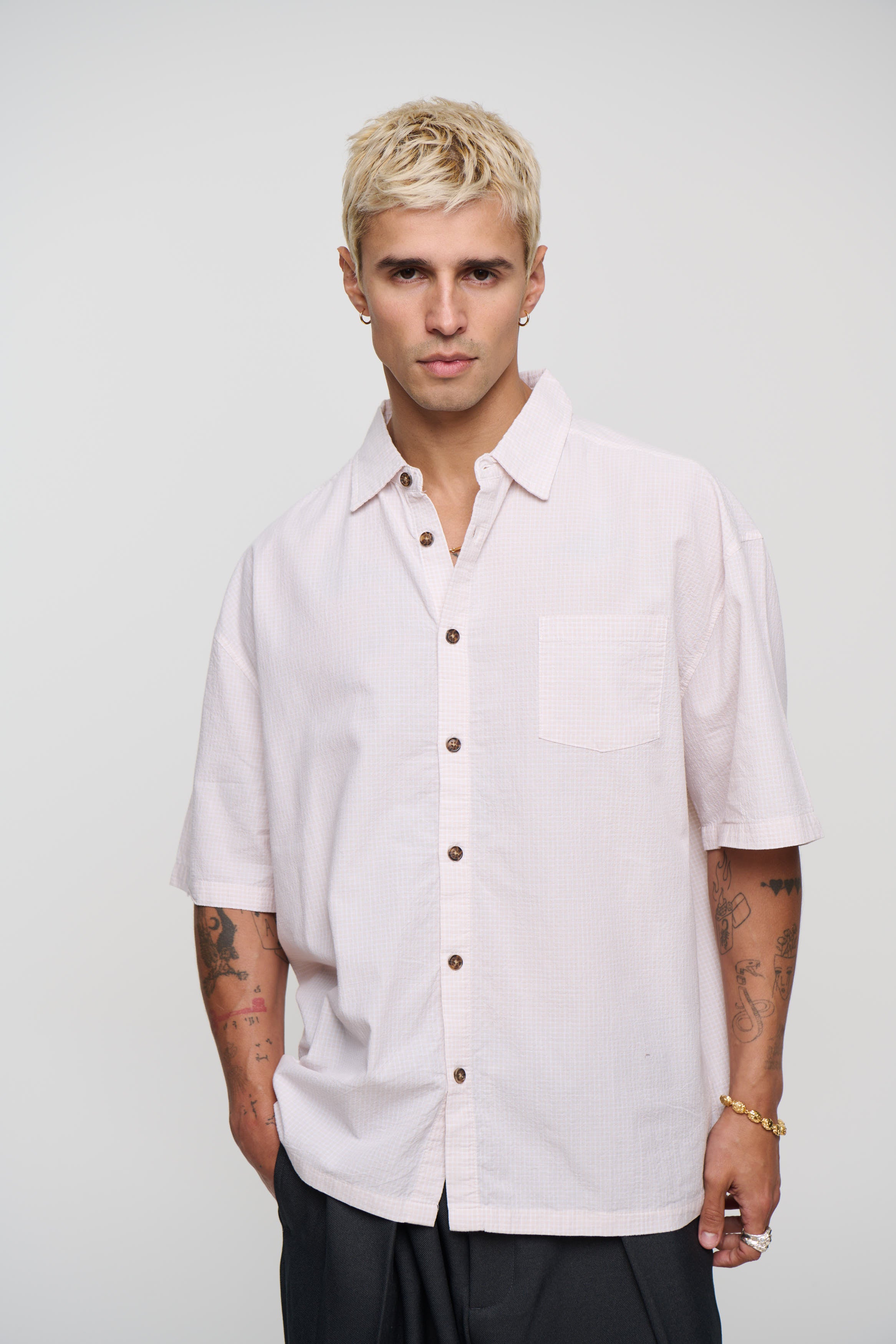 Nathaniel Drop Shirt Soft Rose