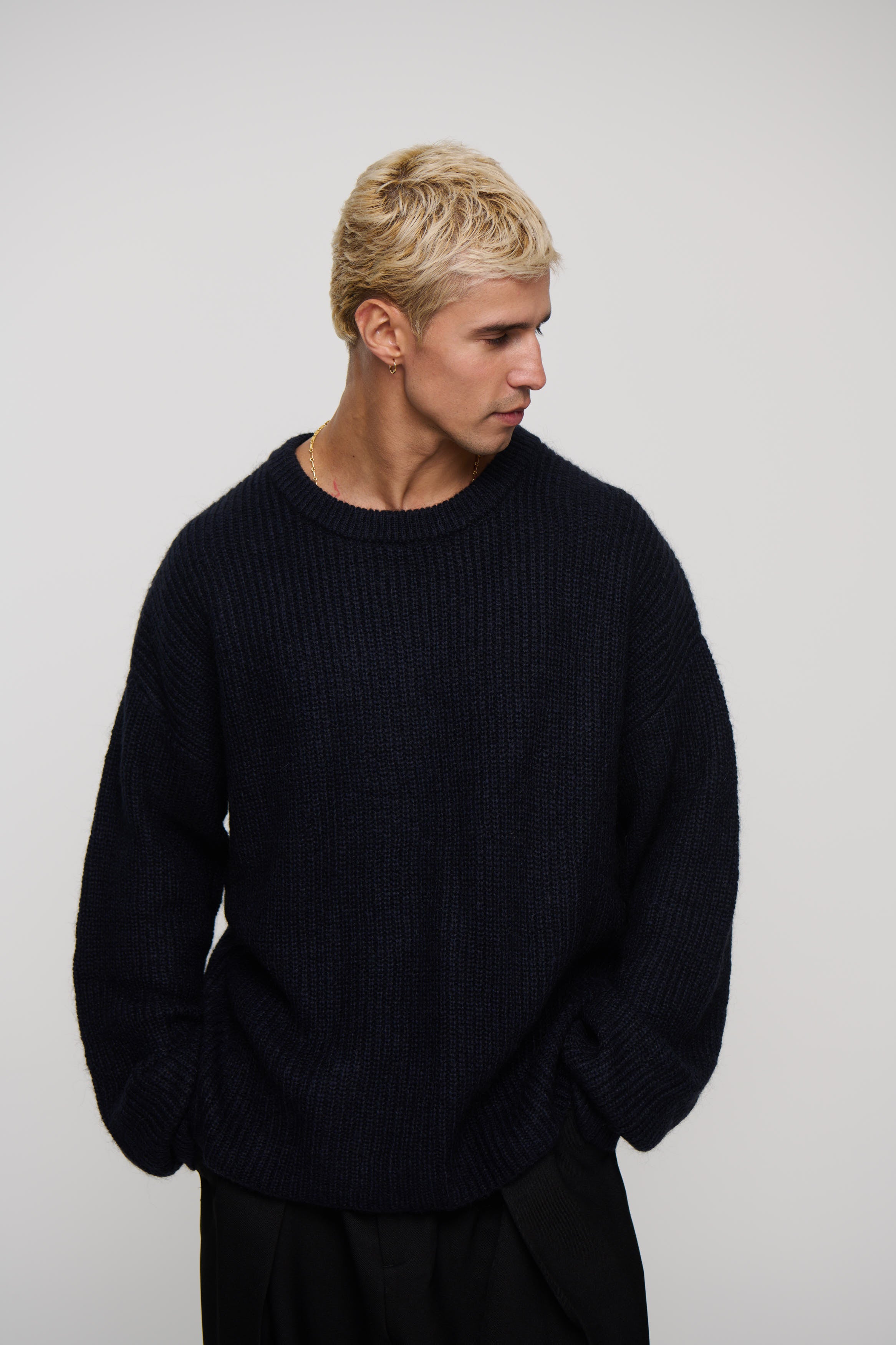 Mohair Knit Dark Navy
