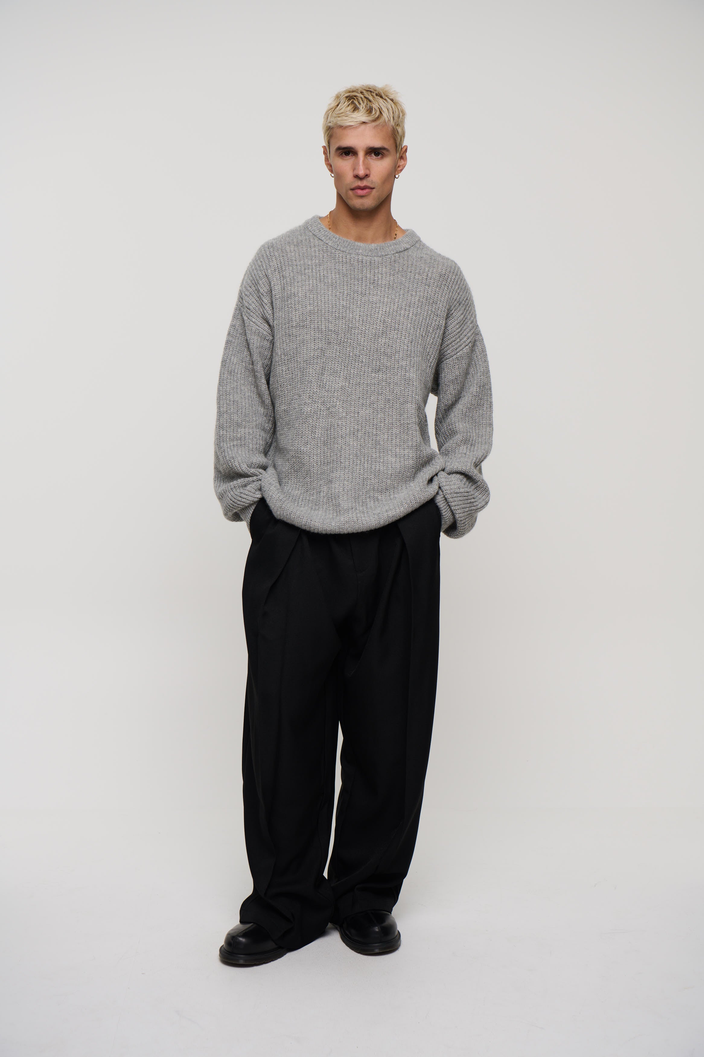 Mohair Knit Grey Marle
